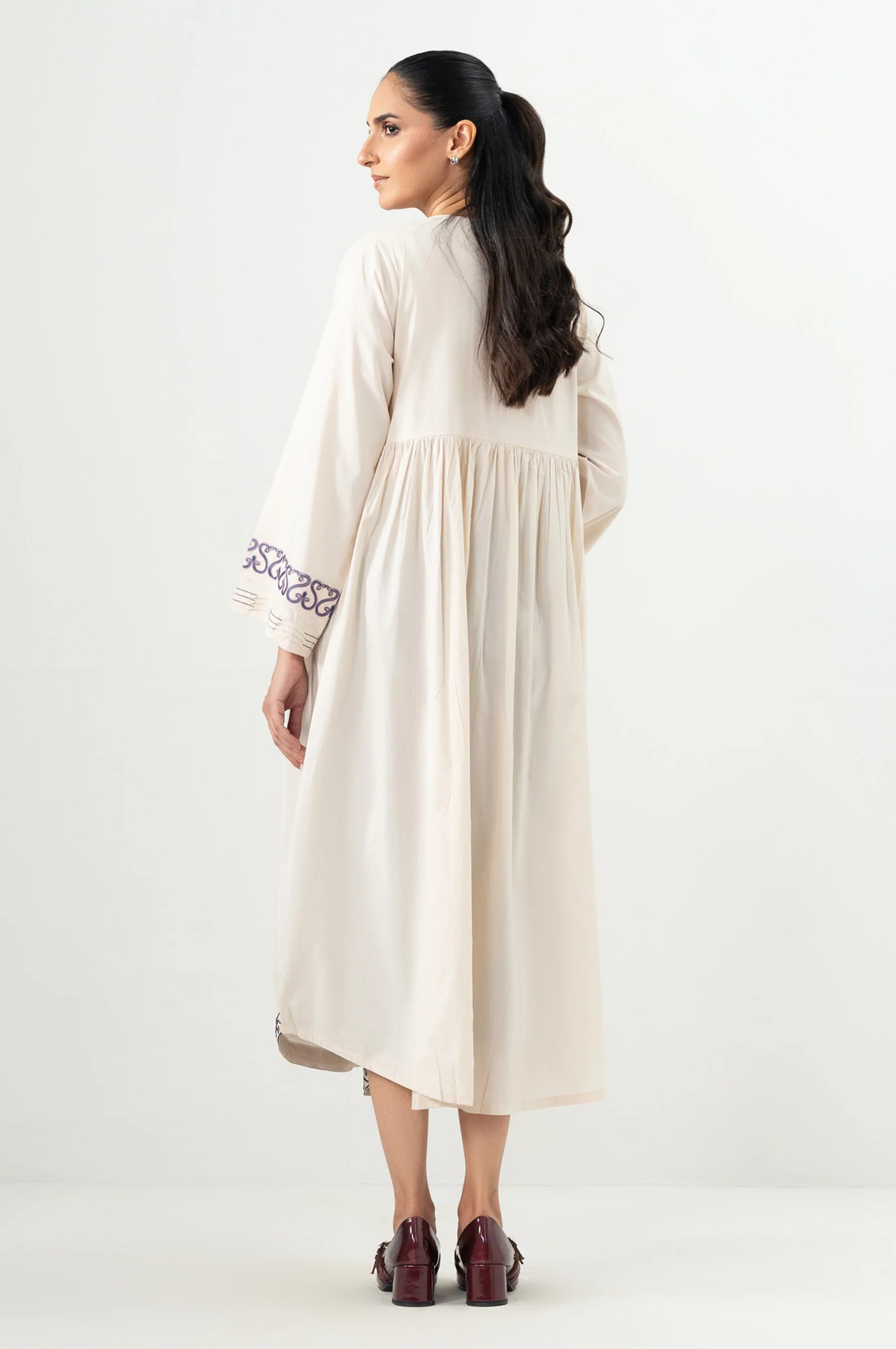 Stitched 1 Piece Embroidered Cotton Viscose Shirt - Image 6