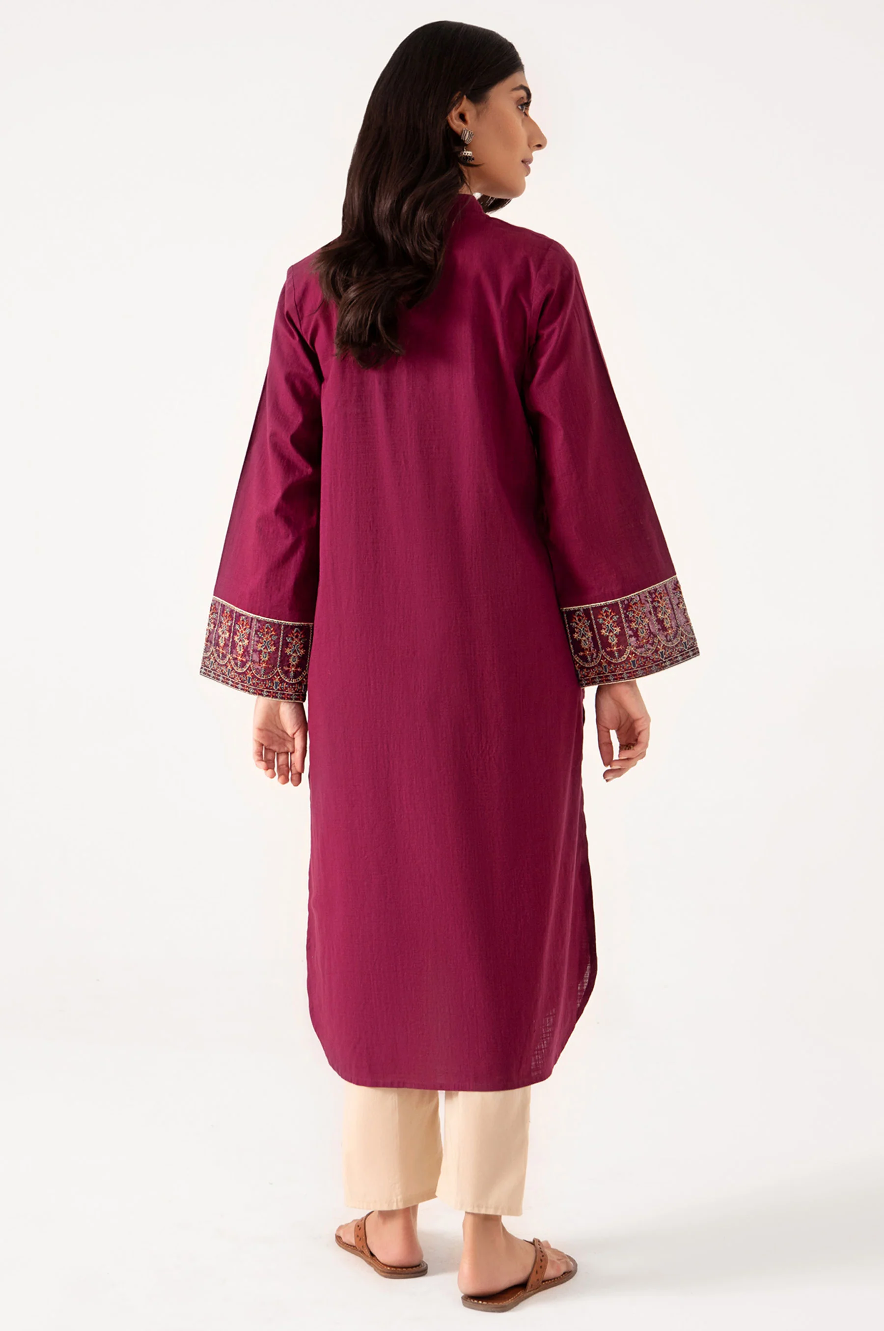 Stitched 1 Piece Embroidered Dobby Shirt - Image 2