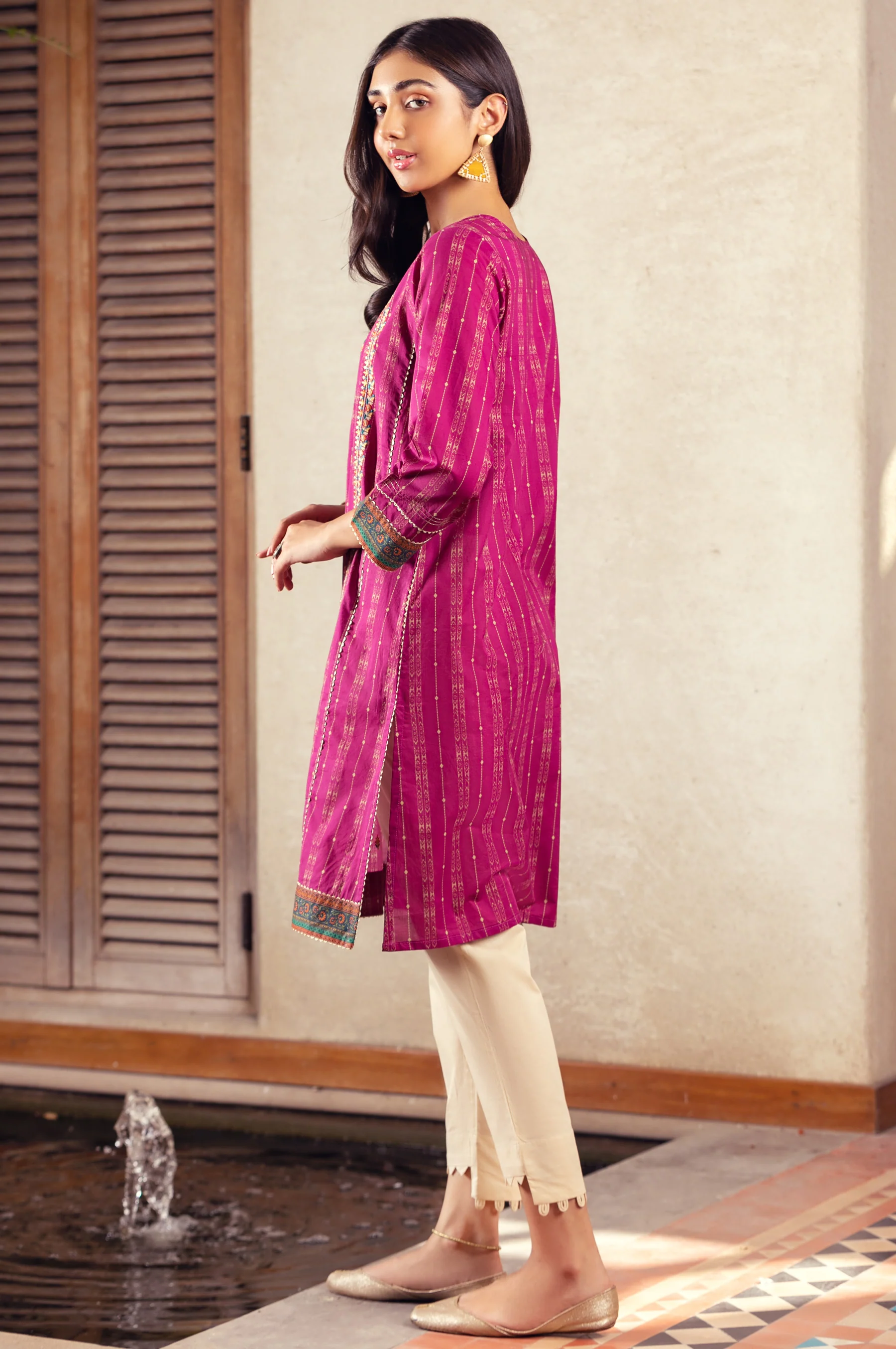 Stitched 1 Piece Embroidered Doria Lawn Shirt - Image 2
