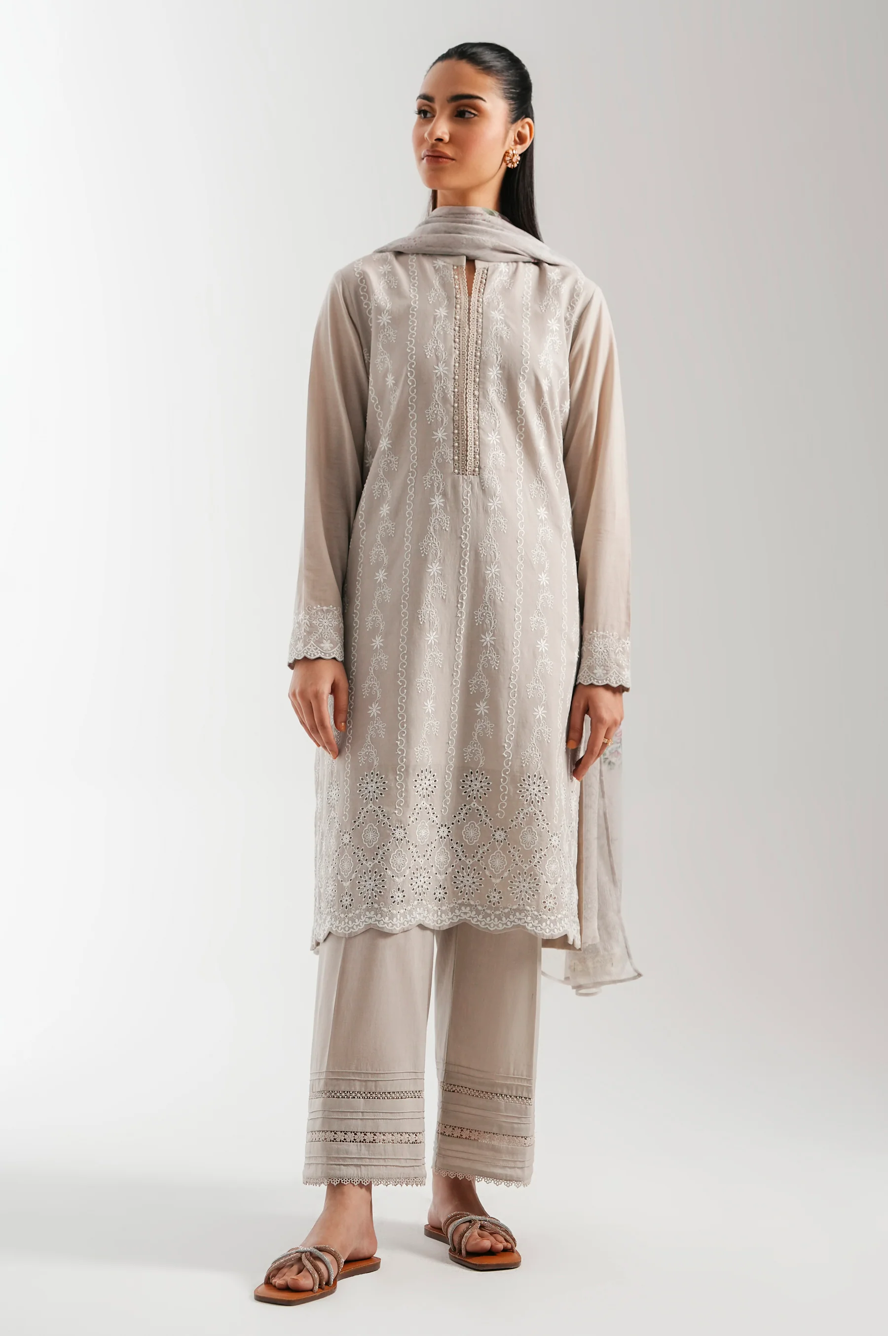 STITCHED CHIKANKARI SUIT - Image 6