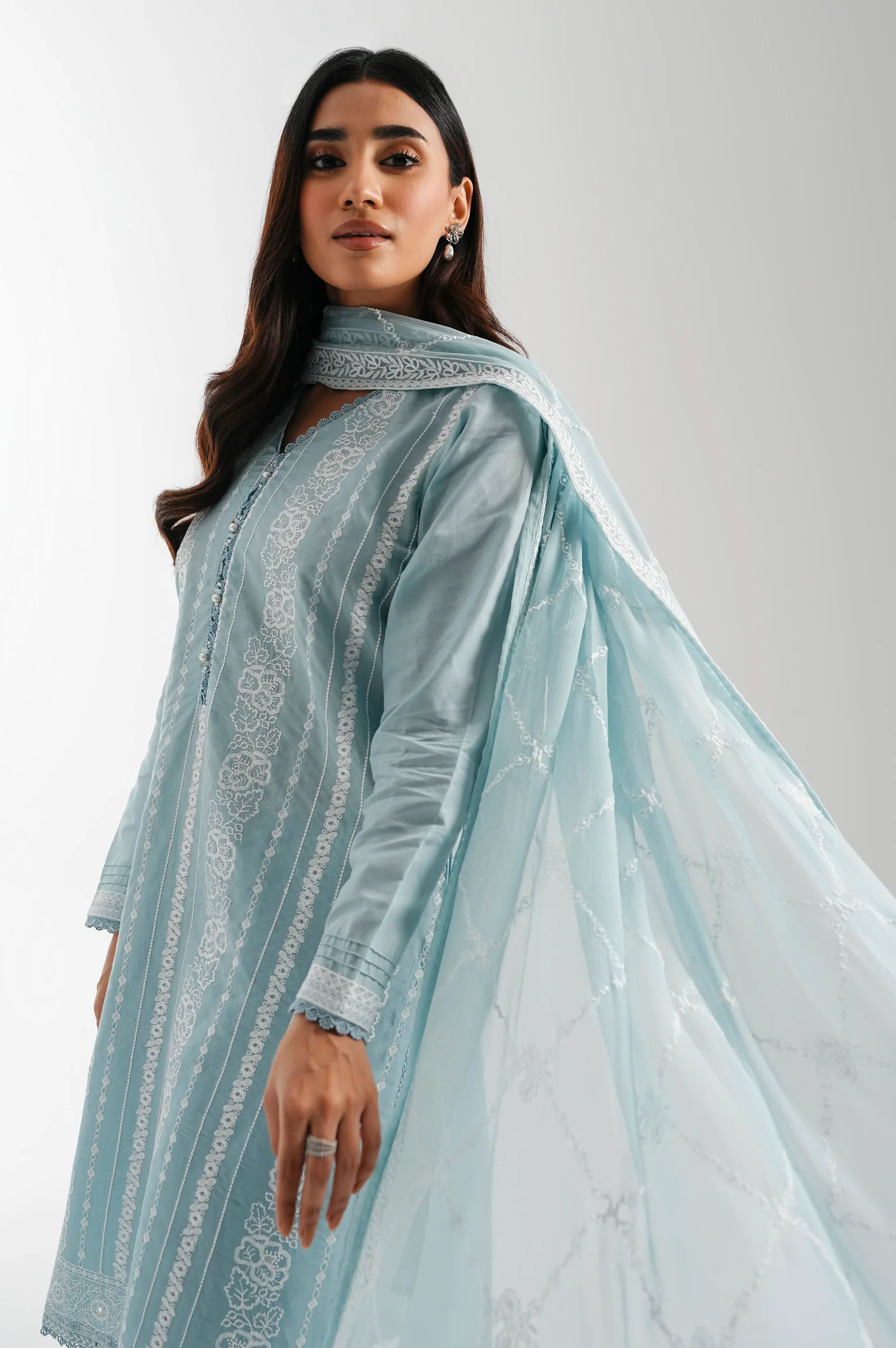 EMBROIDERED CHIKANKARI STITCHED DUPATTA (FACTORY E-OUTLET) - Image 5