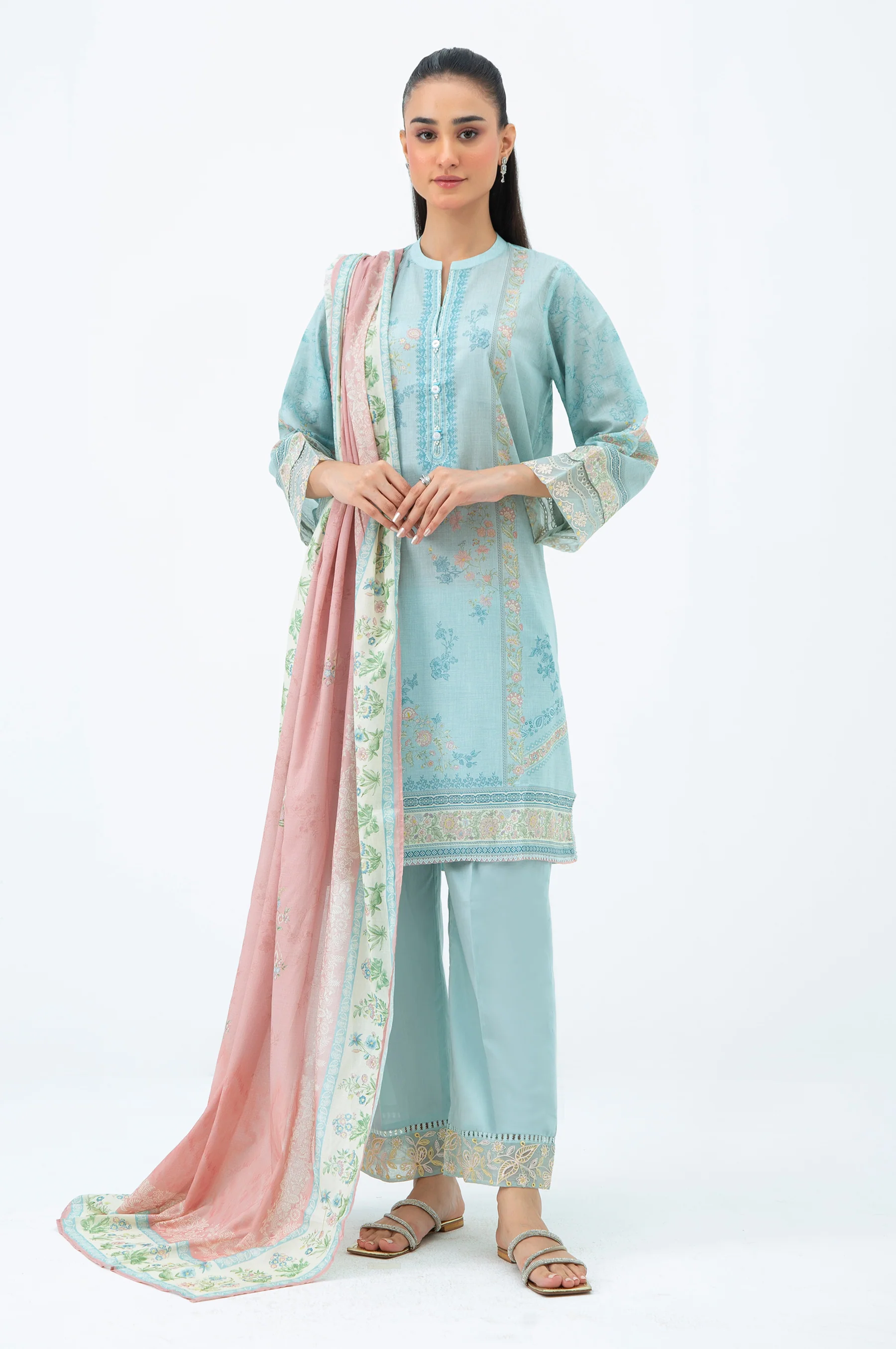 STITCHED EMBROIDERED LAWN SUIT