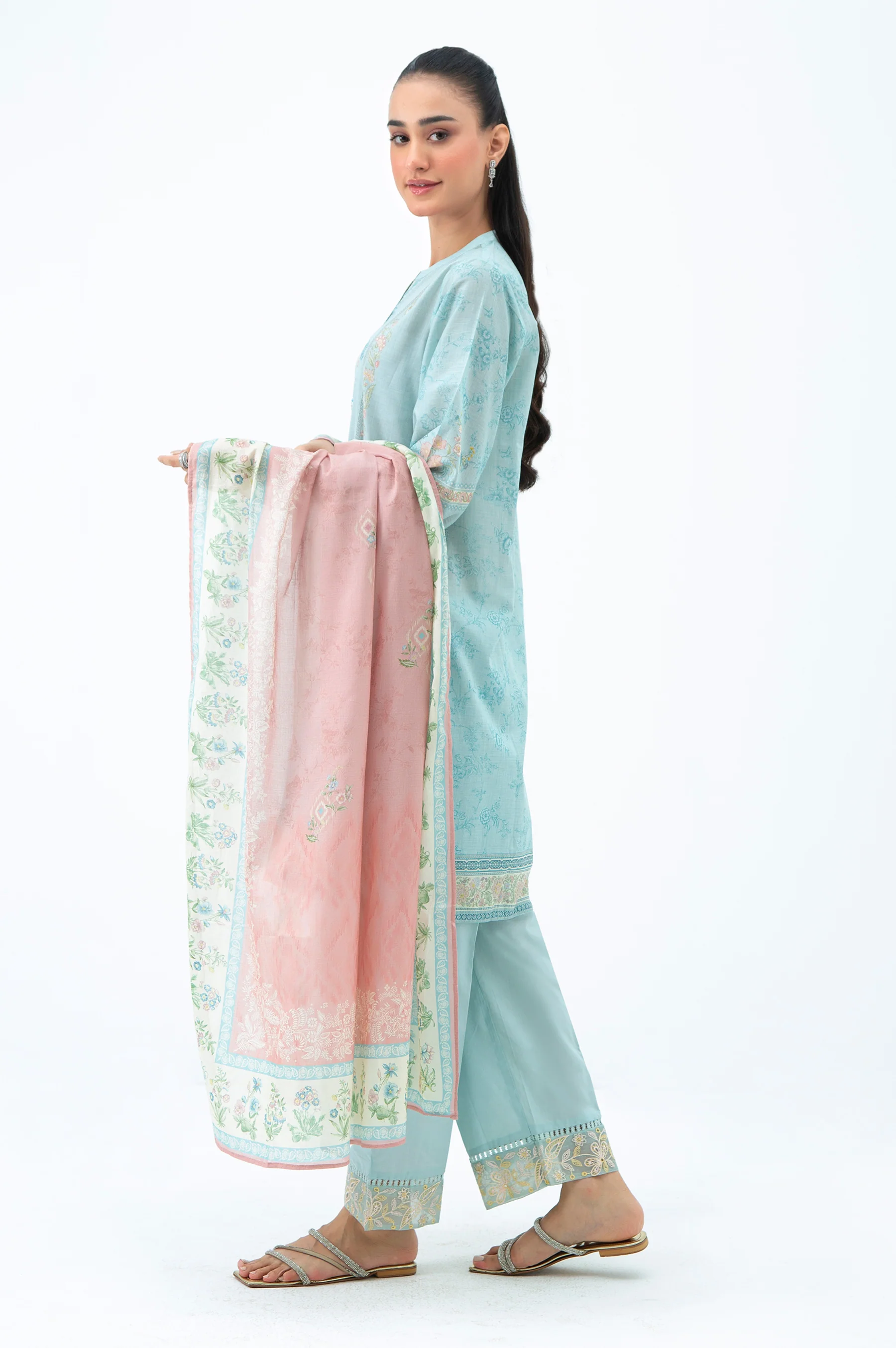 STITCHED EMBROIDERED LAWN SUIT - Image 3
