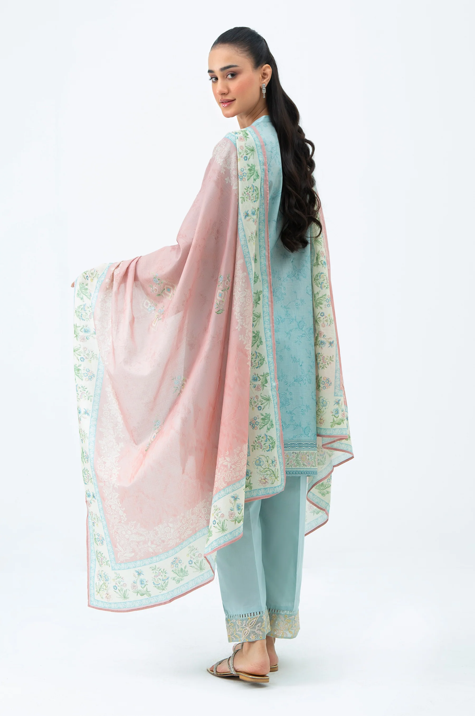 STITCHED EMBROIDERED LAWN SUIT - Image 4