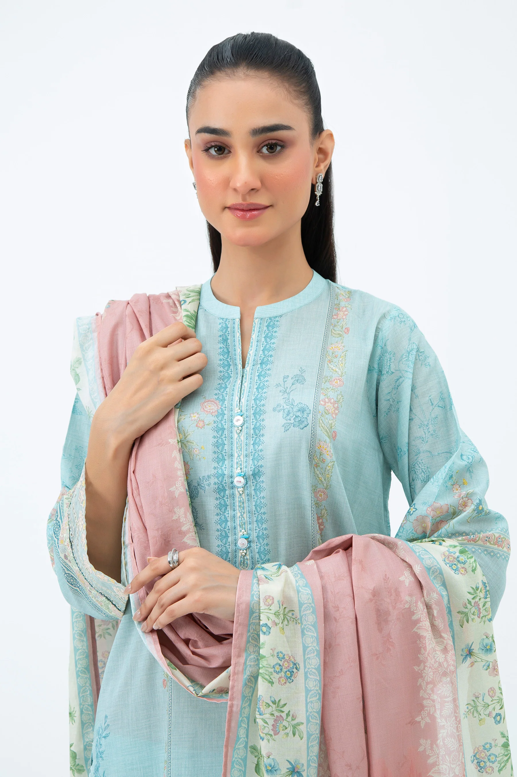STITCHED EMBROIDERED LAWN SUIT - Image 6