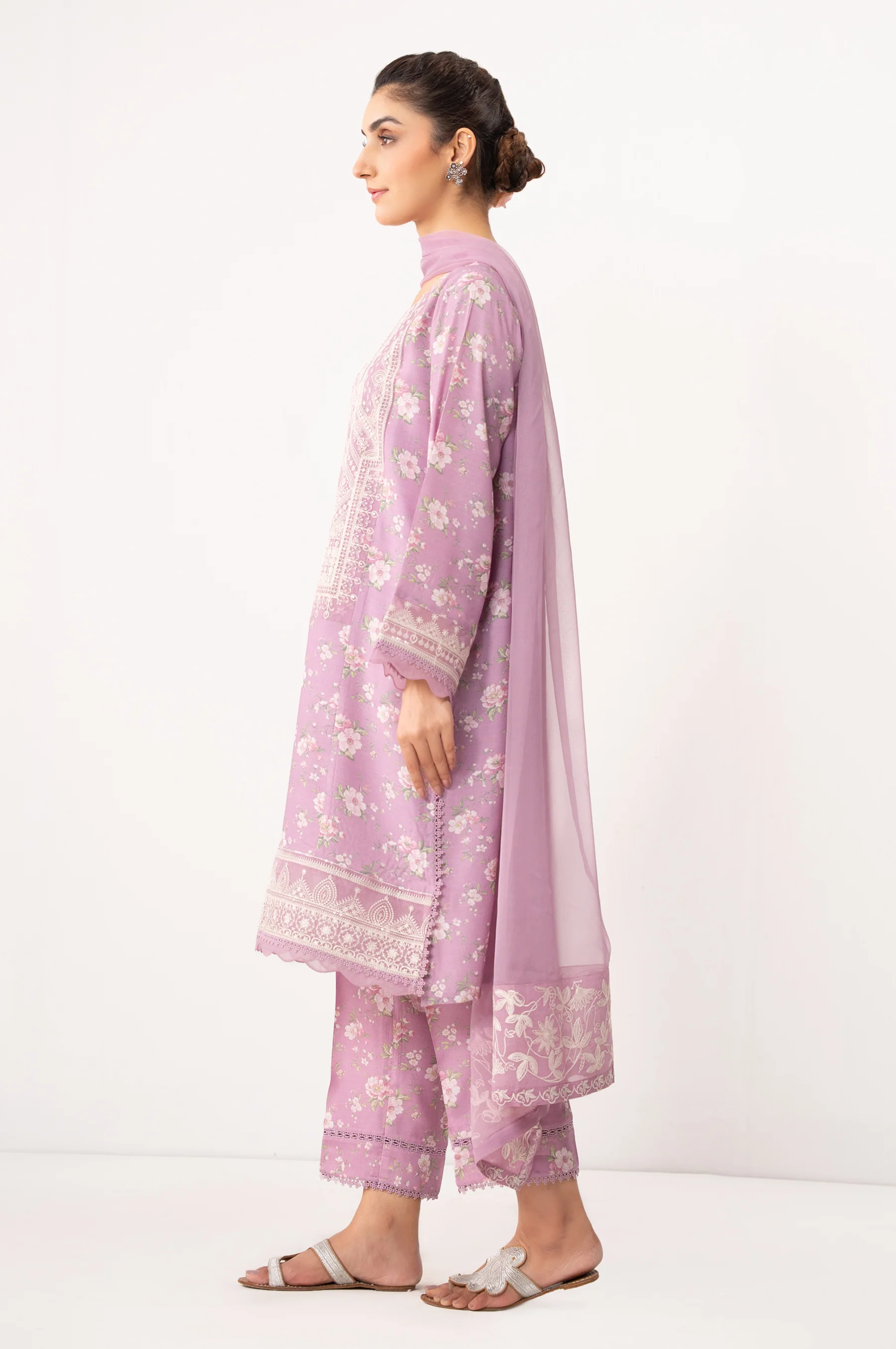 STITCHED EMBROIDERED RAW SILK SUIT - Image 4
