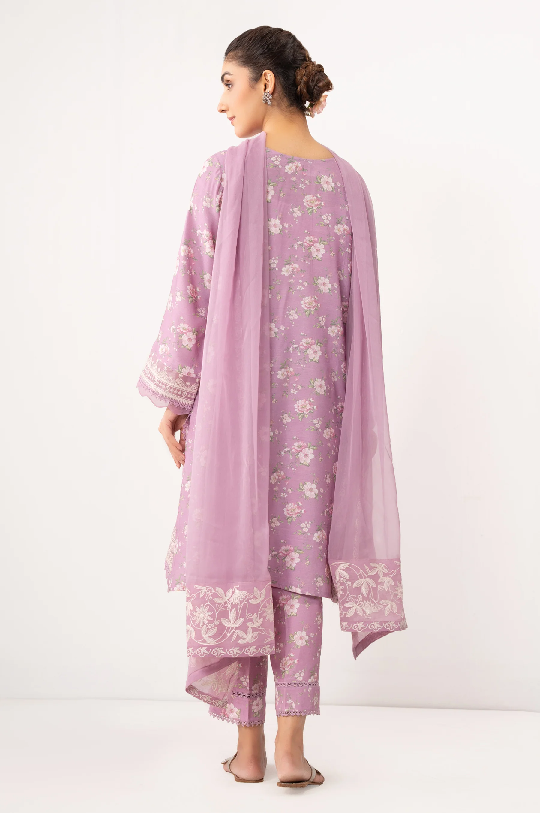 STITCHED EMBROIDERED RAW SILK SUIT - Image 5