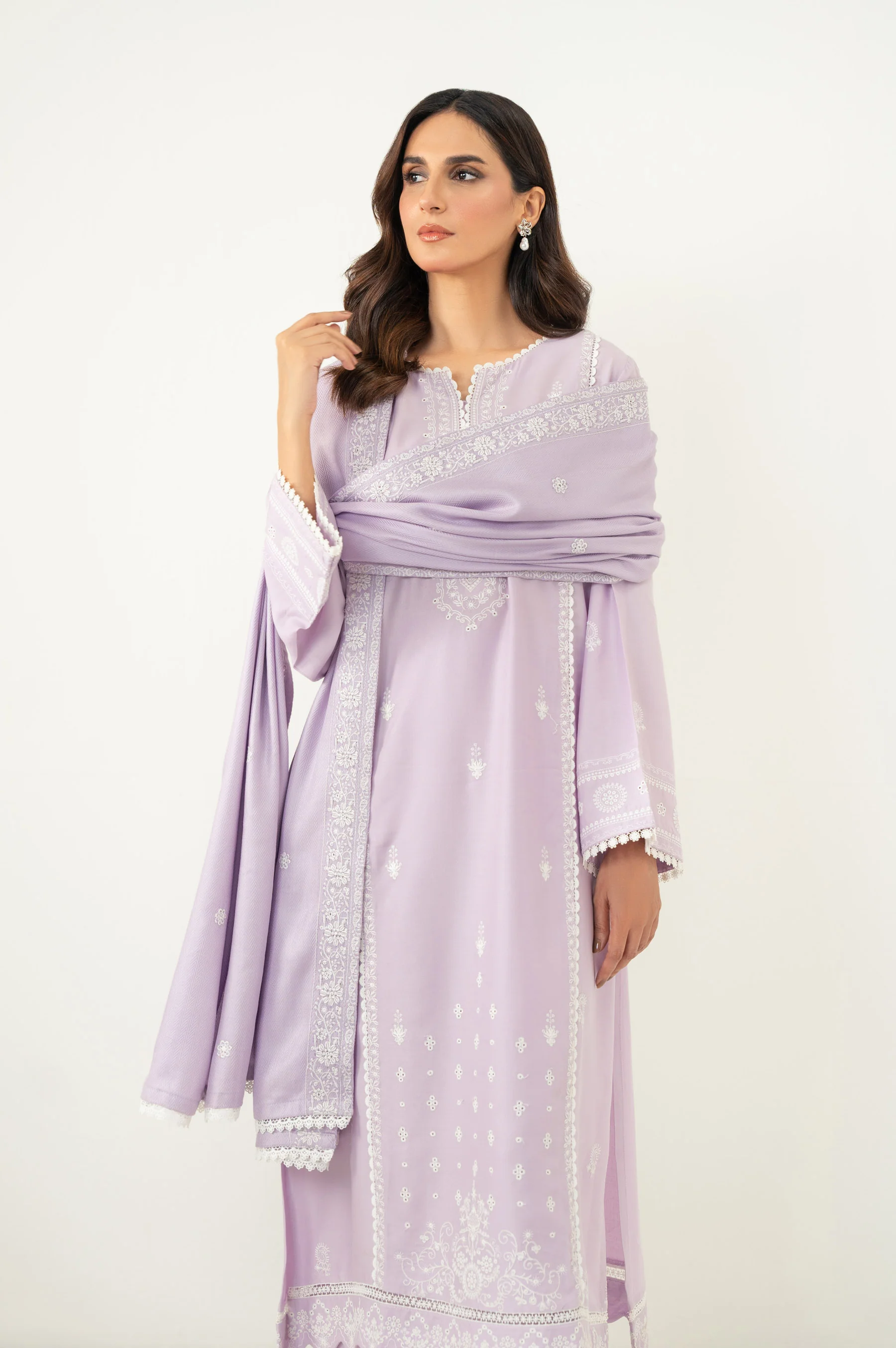 EMBROIDERED CHIKANKARI STITCHED DUPATTA (FACTORY E-OUTLET) - Image 4