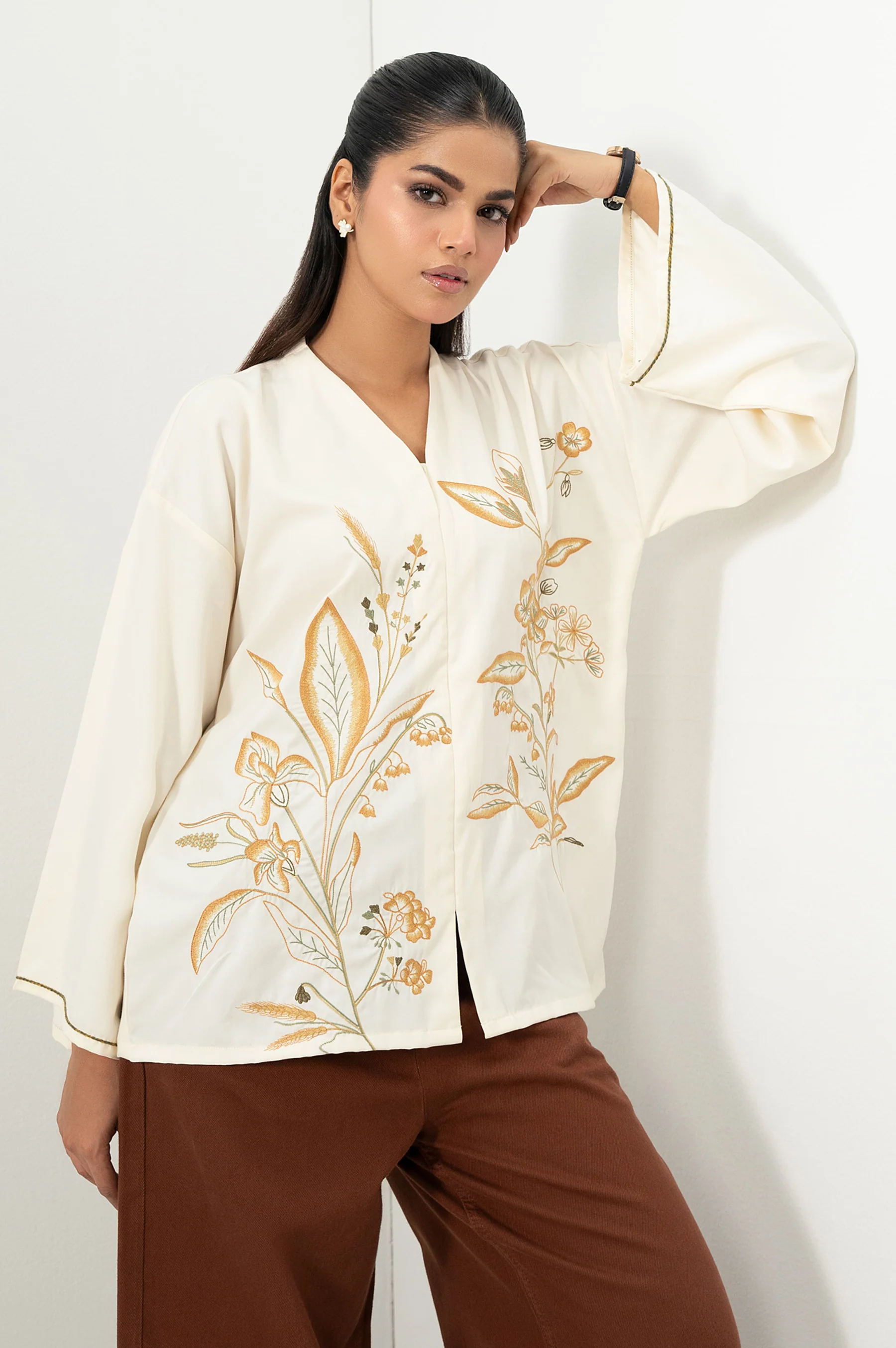 Stitched 1 Piece Embroidered Fabron Top - Image 6