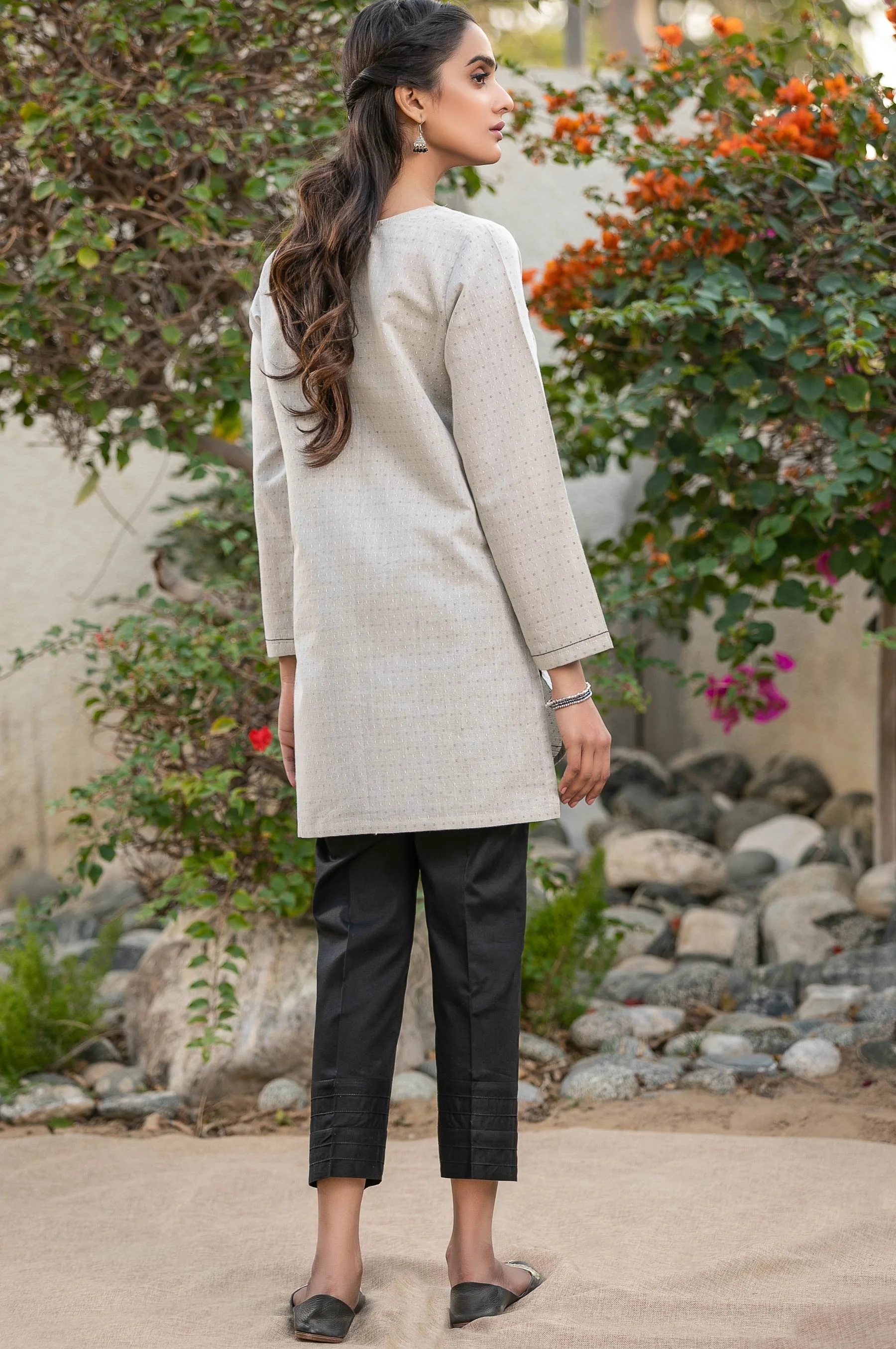 Stitched 1 Piece Embroidered Jacquard Shirt - Image 2