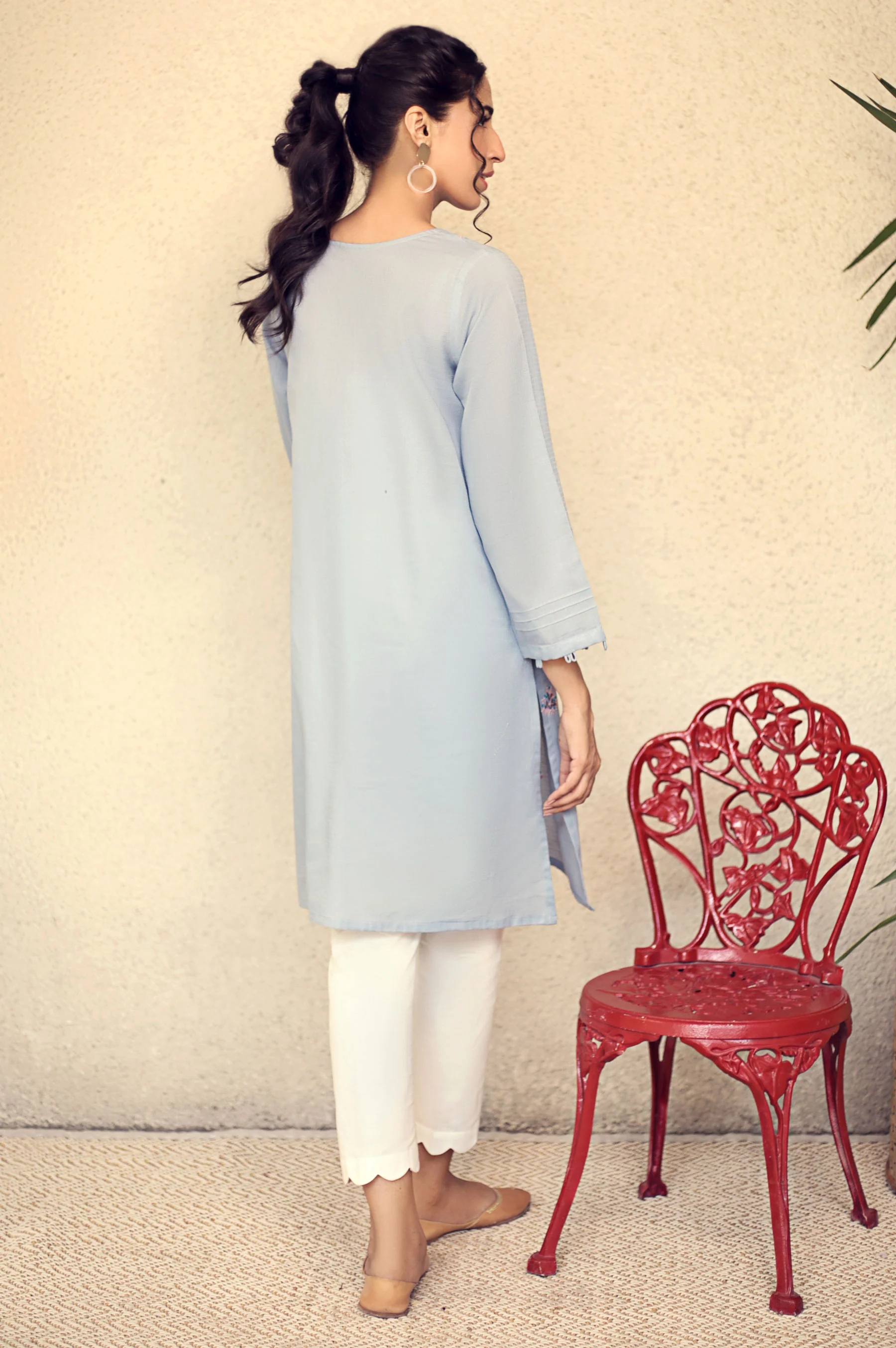 Stitched 1 Piece Embroidered Shirt - Image 2