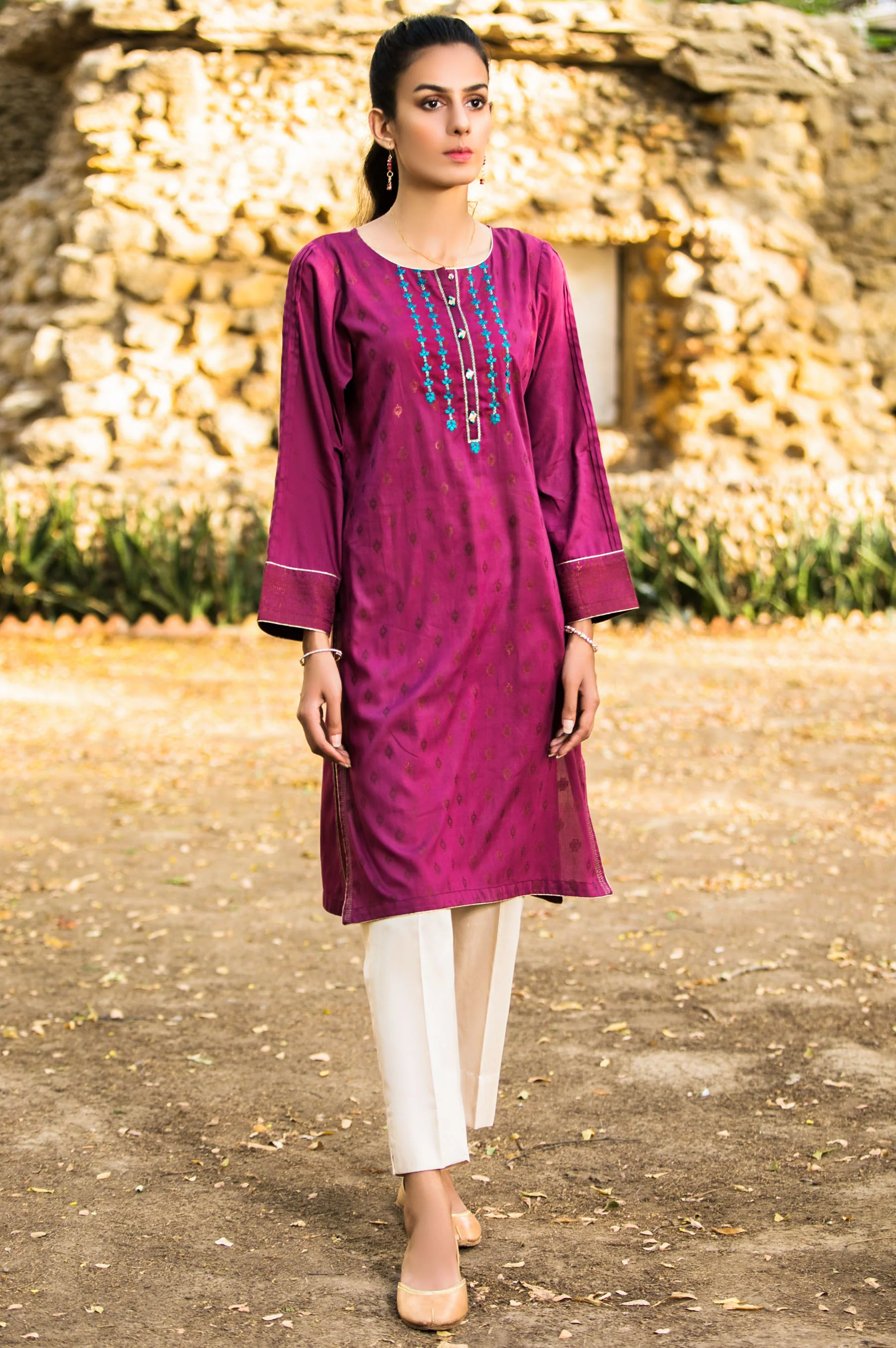 Stitched 1 Piece Embroidered Shirt - Image 3