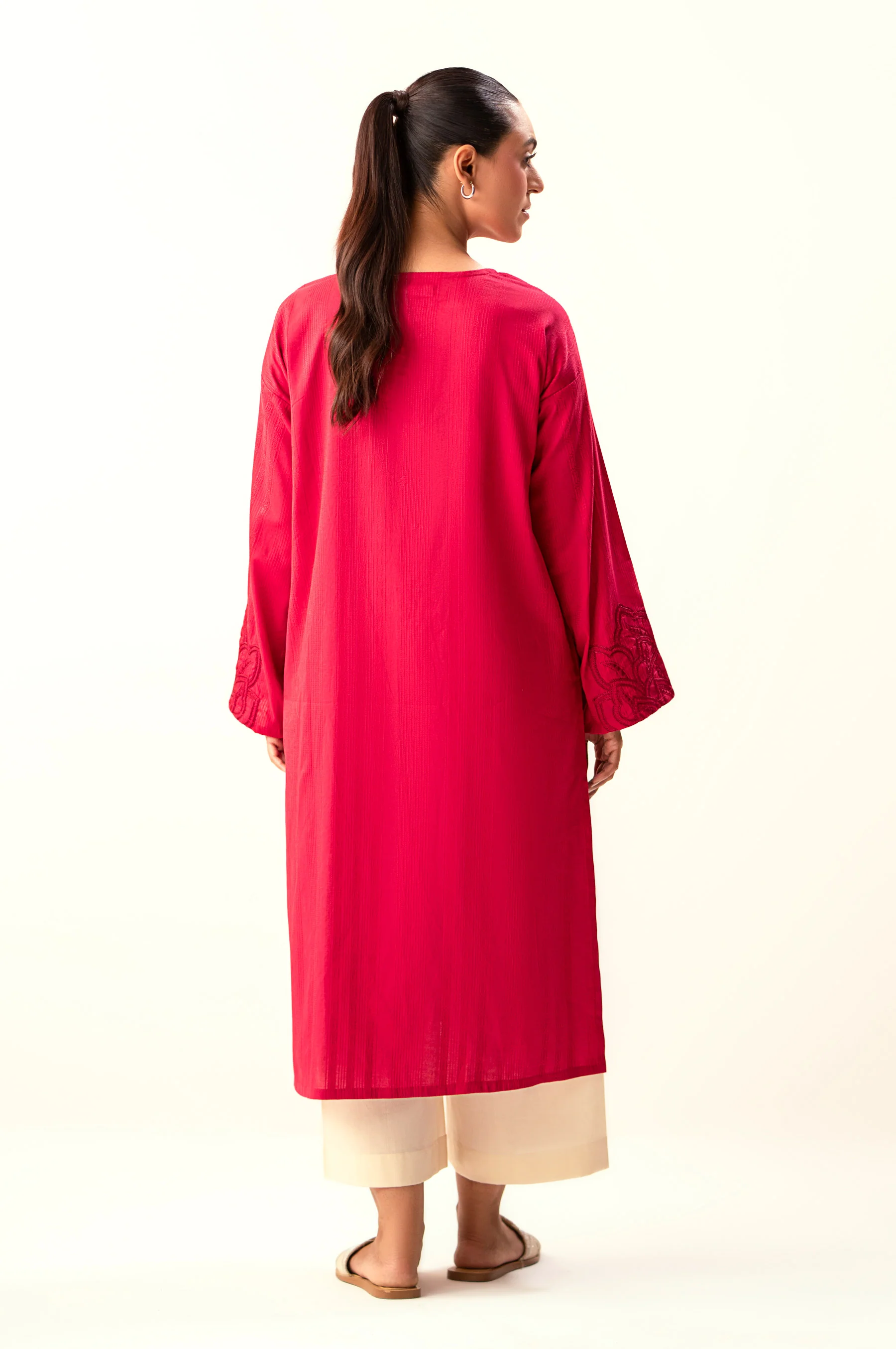 Stitched 1 Piece Embroidered Jacquard Shirt - Image 5