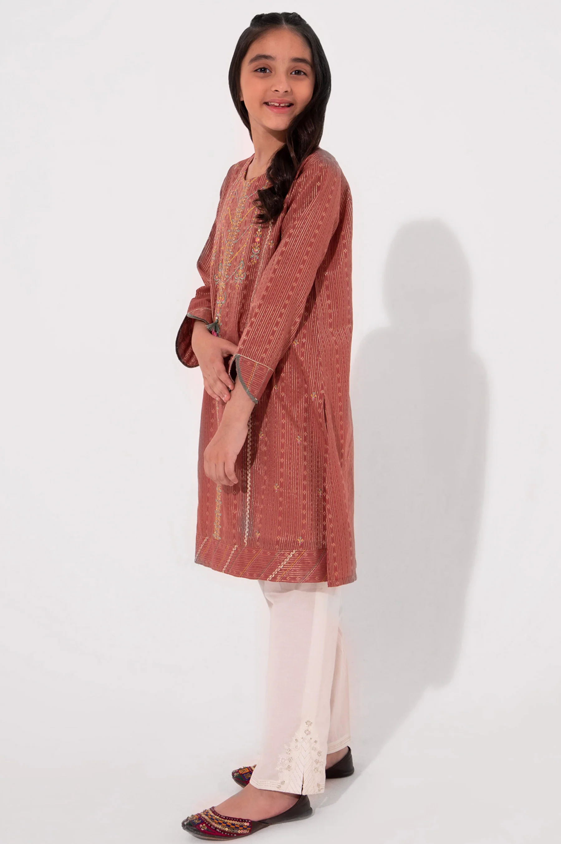 Stitched 1 Piece Embroidered Jacquard Shirt - Image 5