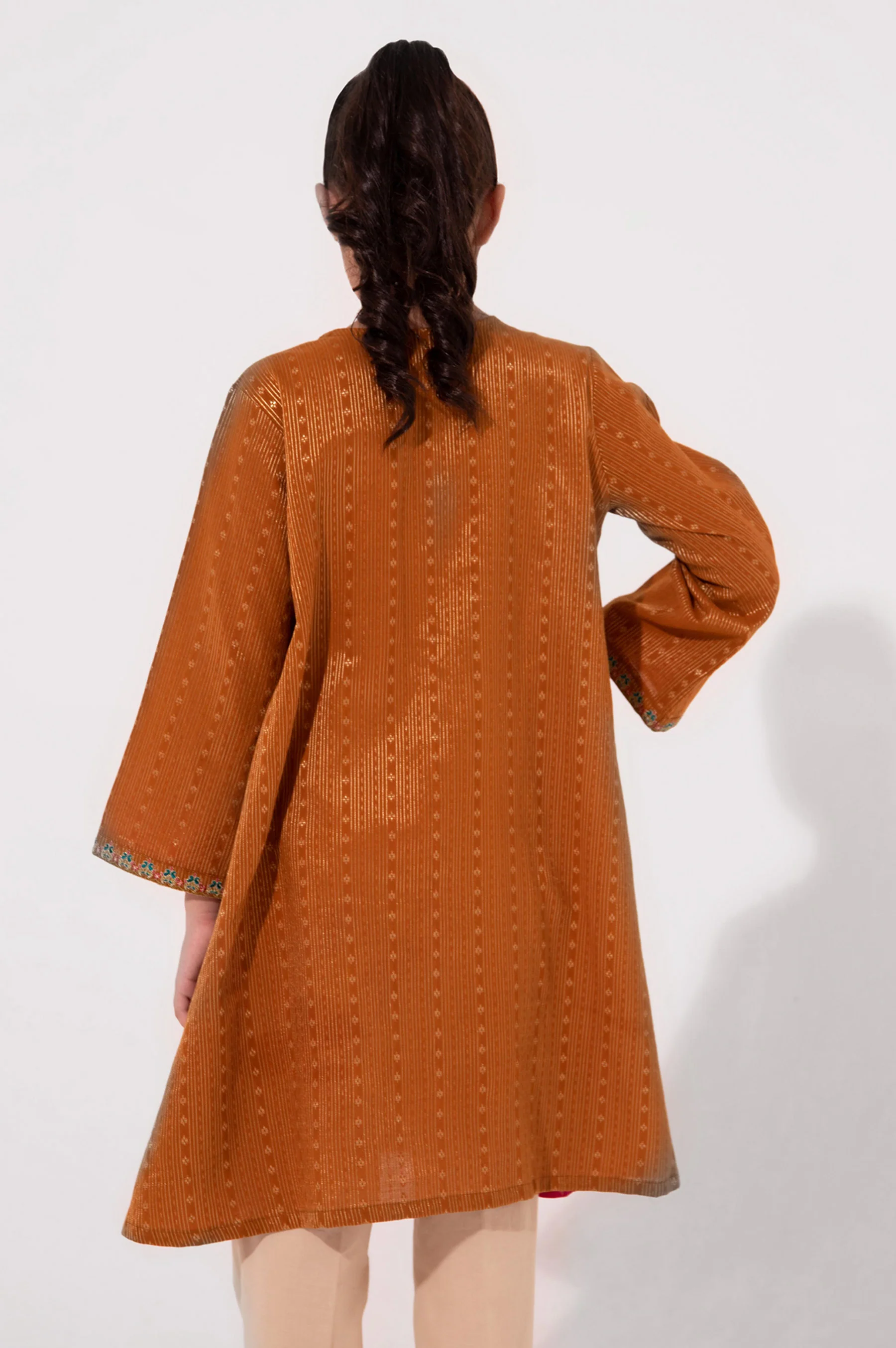 Stitched 1 Piece Embroidered Jacquard Shirt - Image 2