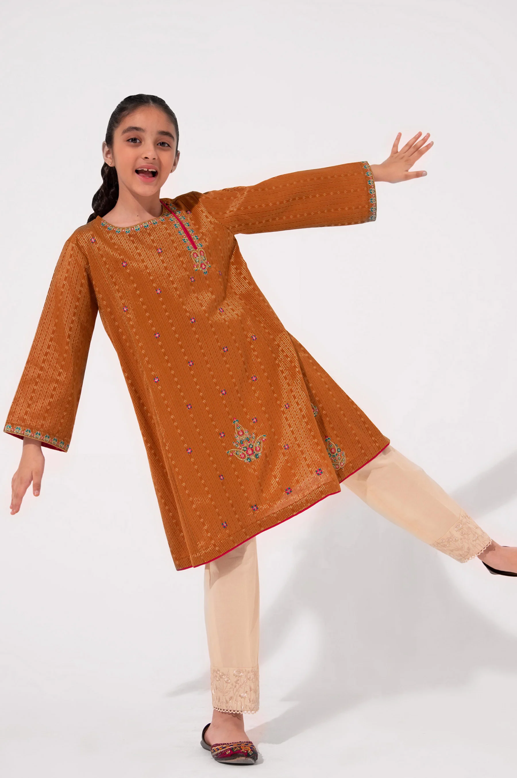 Stitched 1 Piece Embroidered Jacquard Shirt - Image 3