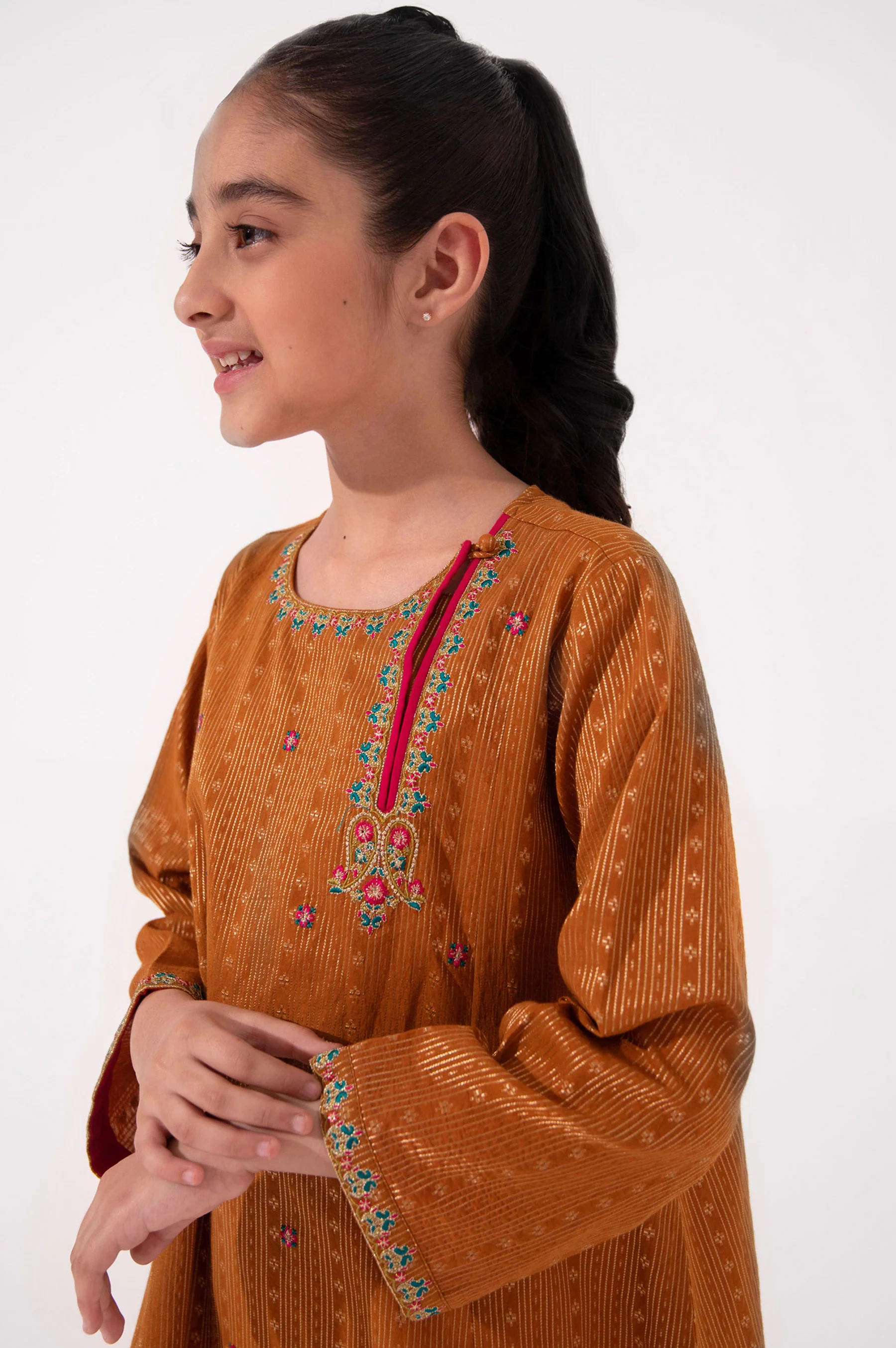 Stitched 1 Piece Embroidered Jacquard Shirt - Image 4