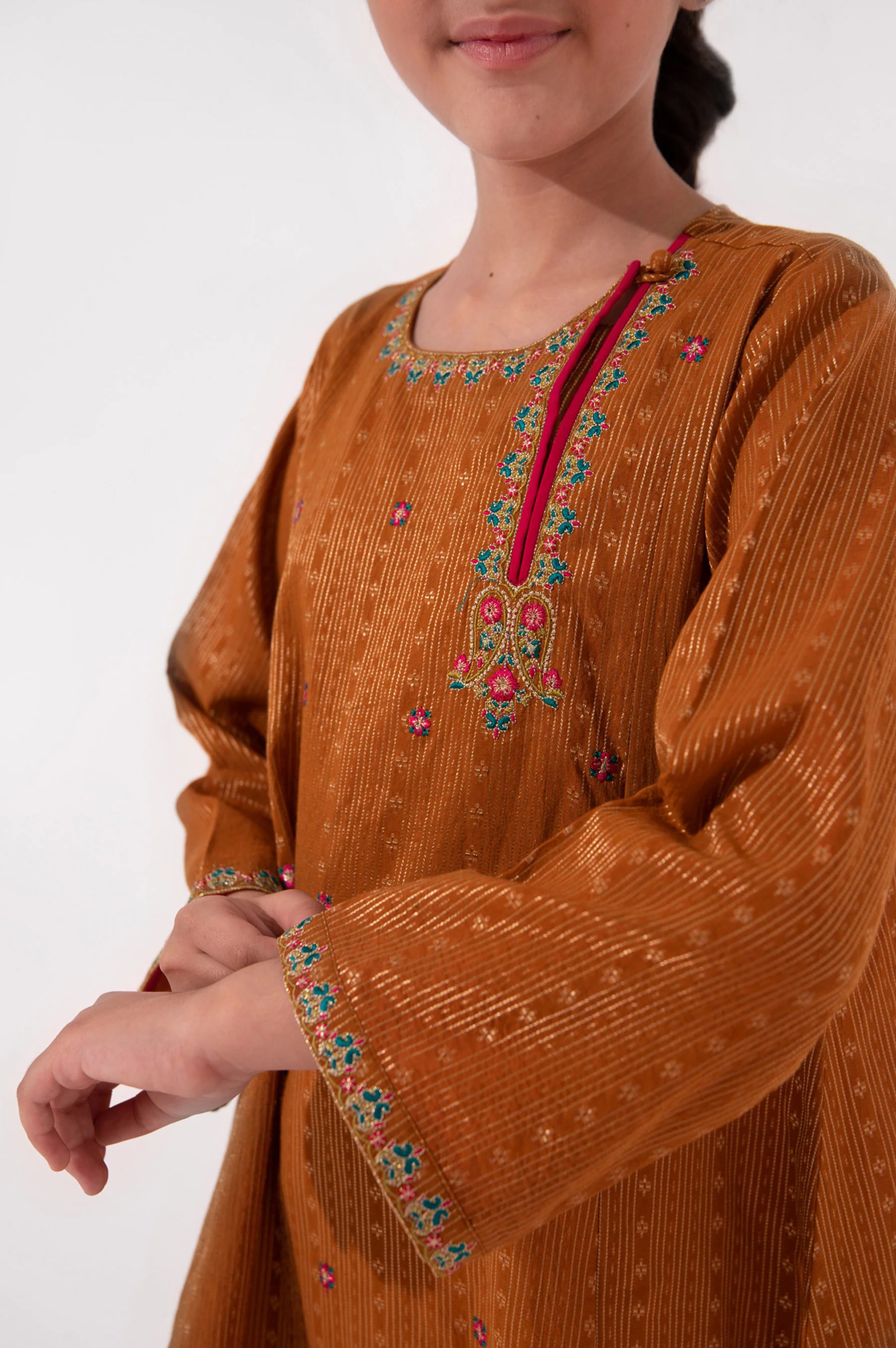 Stitched 1 Piece Embroidered Jacquard Shirt - Image 6