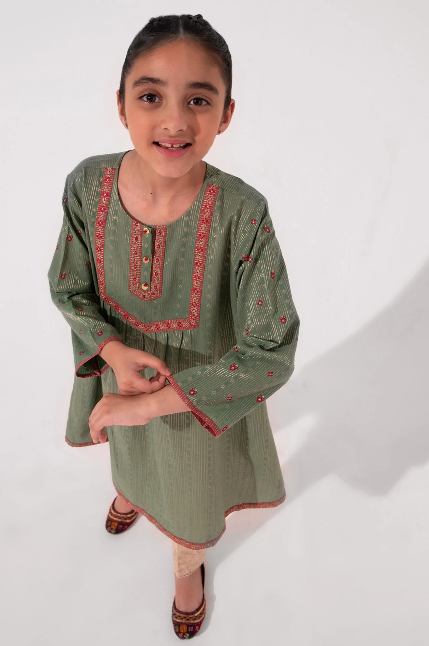 Stitched 1 Piece Embroidered Jacquard Shirt - Image 2