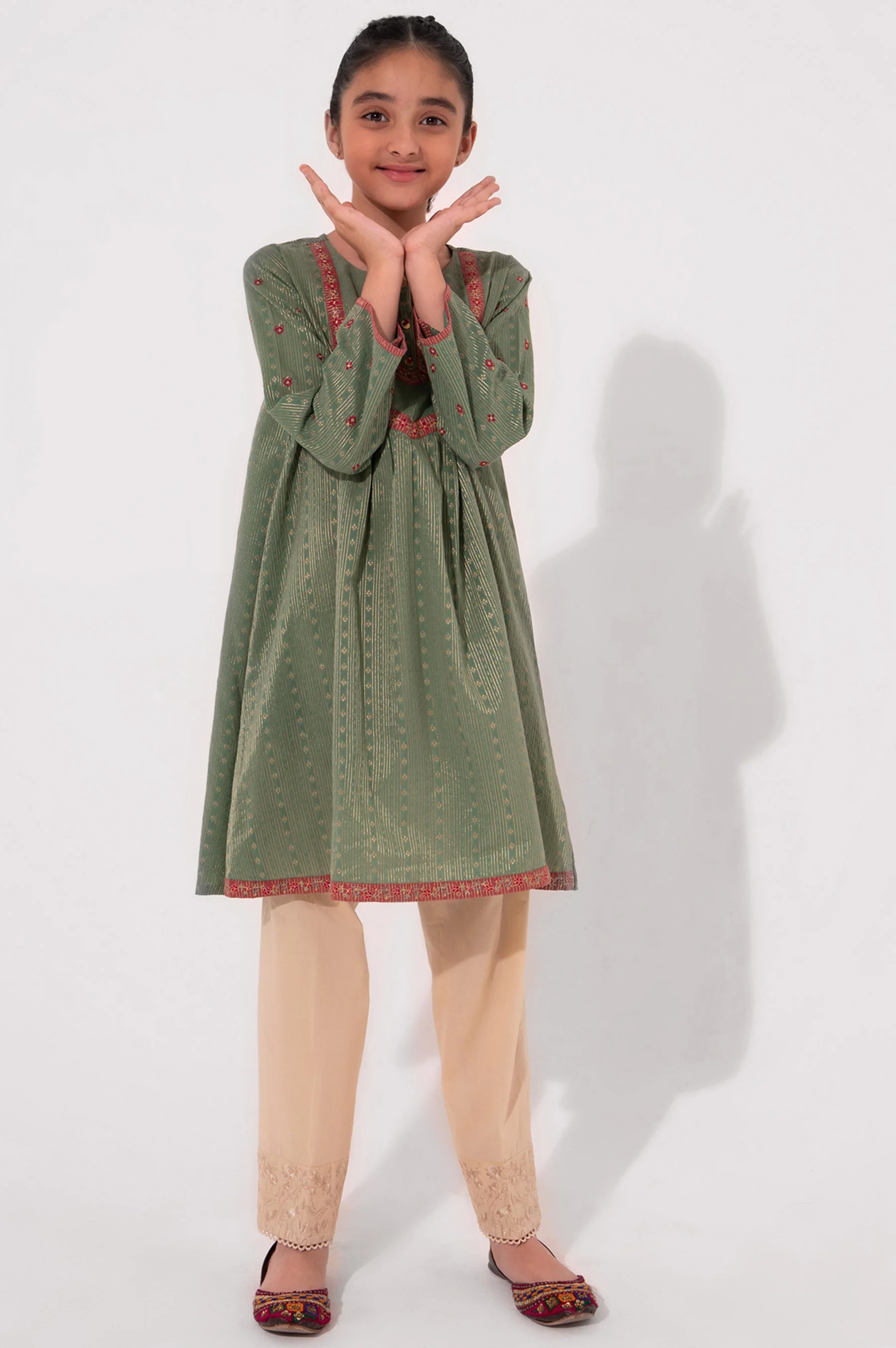 Stitched 1 Piece Embroidered Jacquard Shirt - Image 3