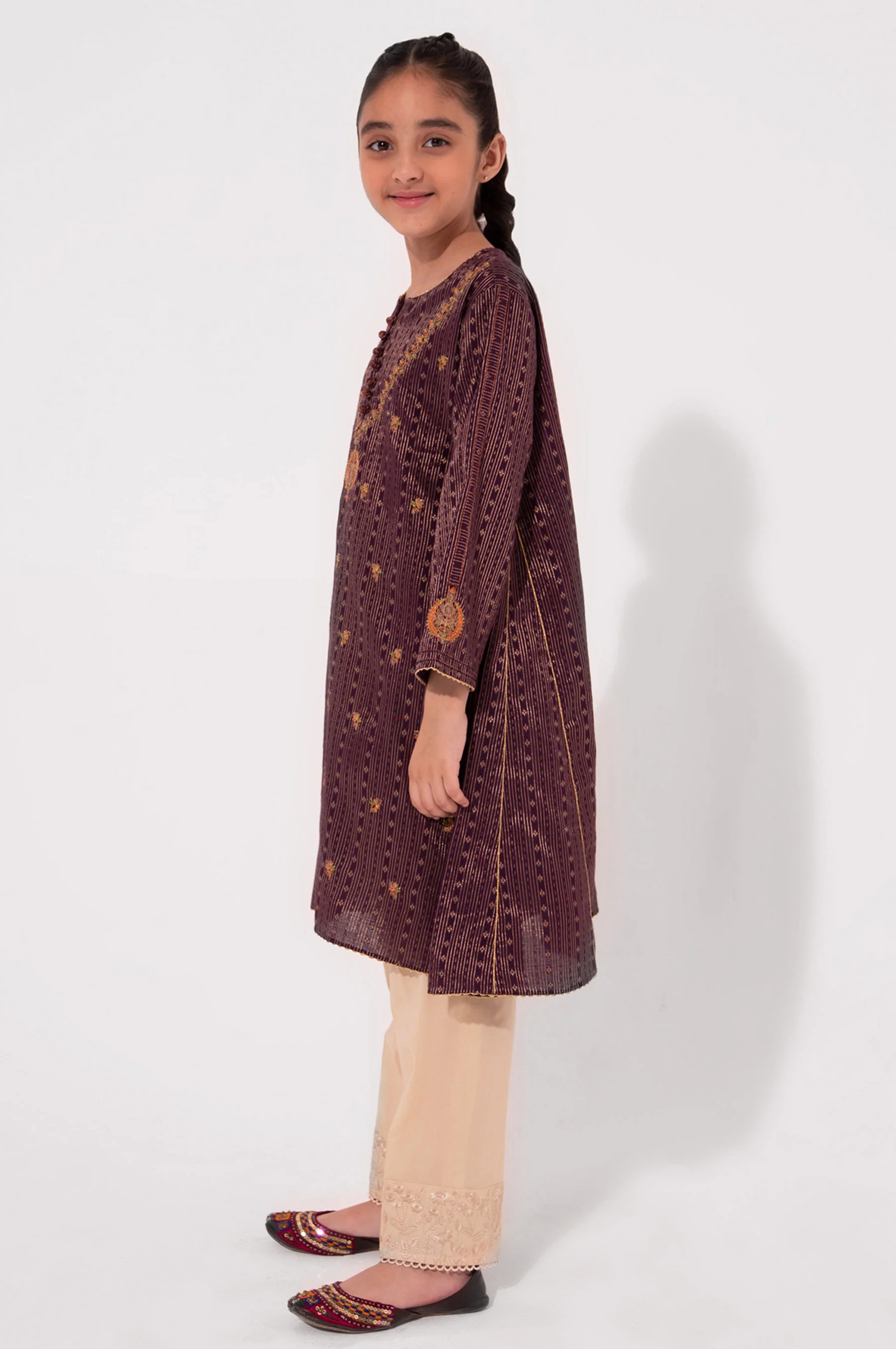 Stitched 1 Piece Embroidered Jacquard Shirt - Image 3