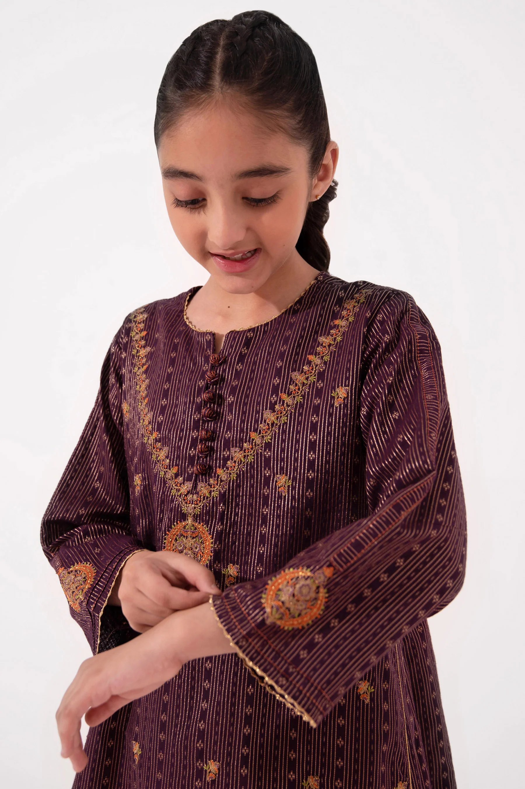 Stitched 1 Piece Embroidered Jacquard Shirt - Image 4