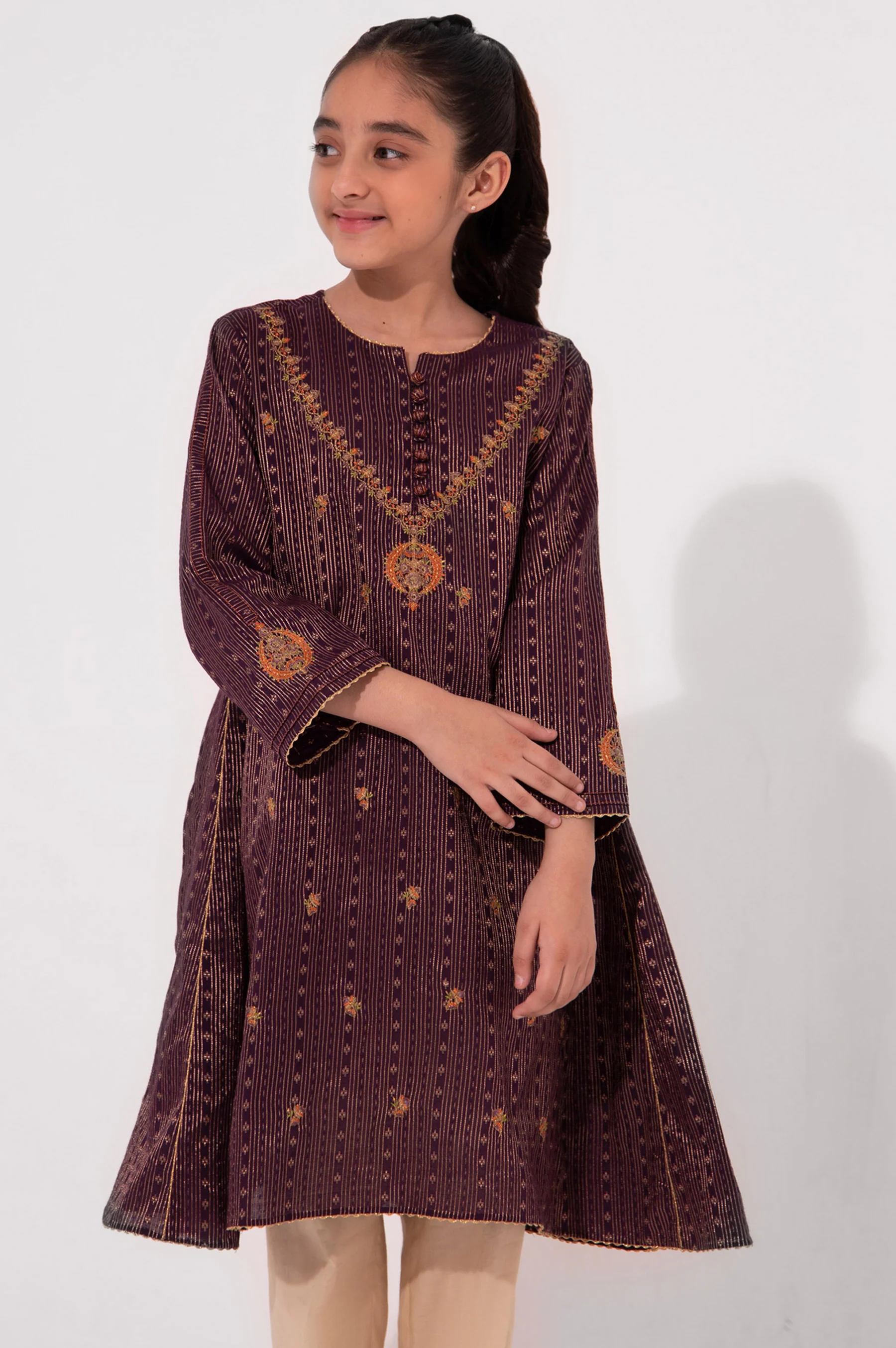 Stitched 1 Piece Embroidered Jacquard Shirt - Image 5