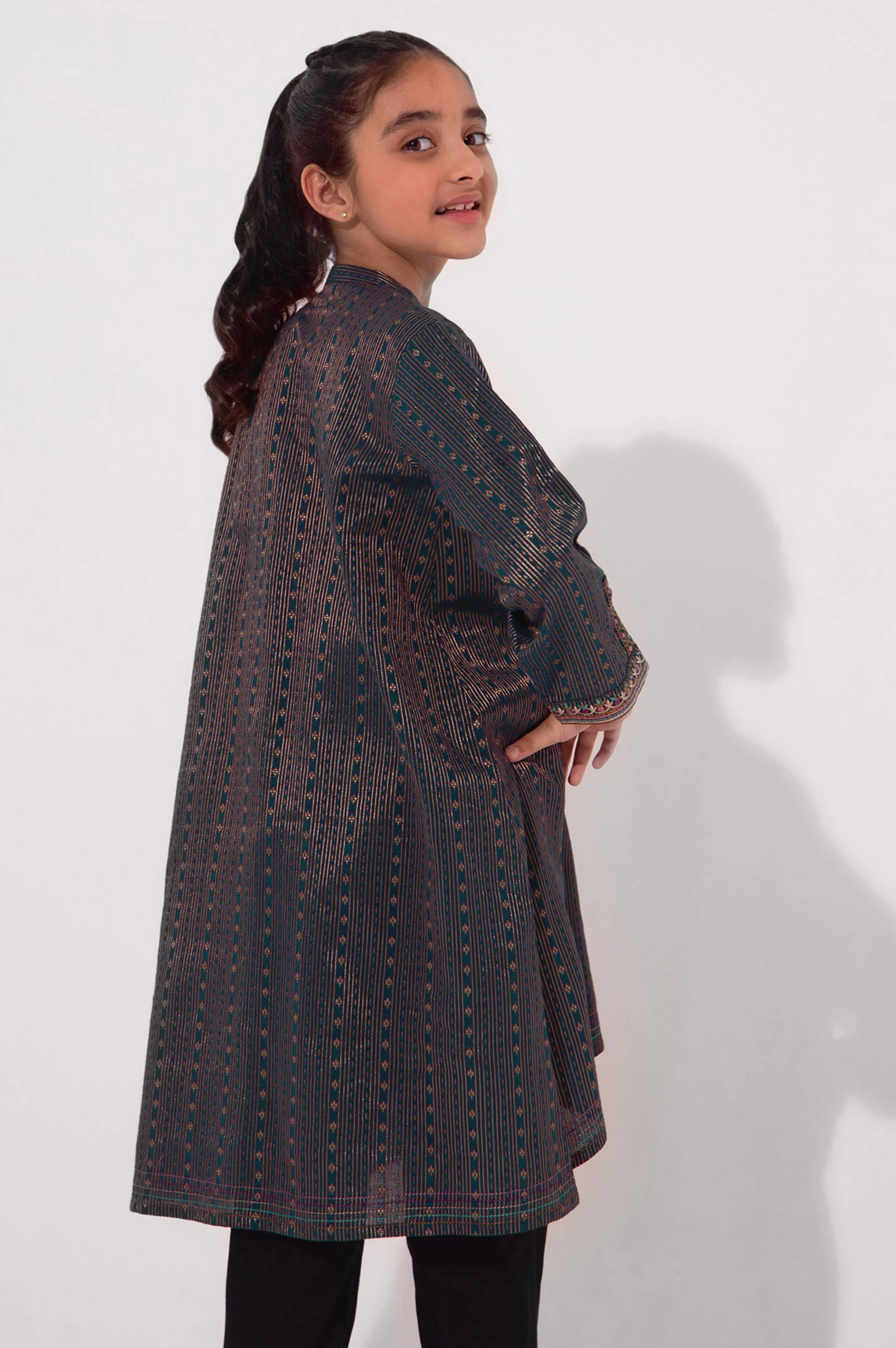 Stitched 1 Piece Embroidered Jacquard Shirt - Image 3