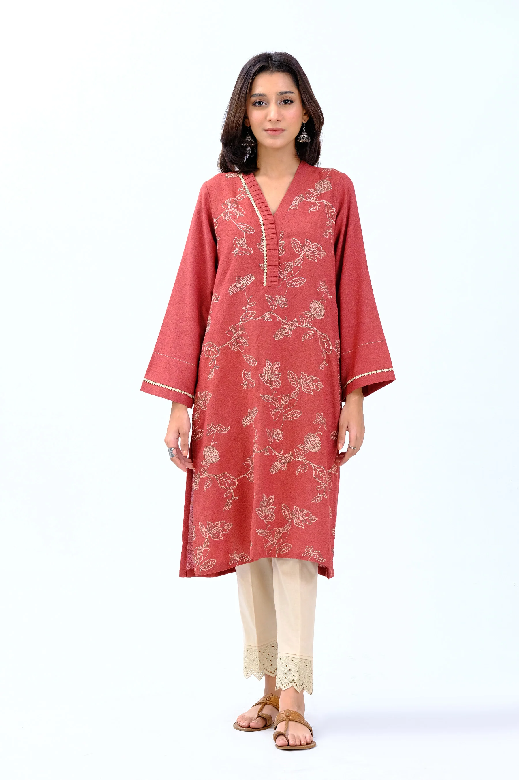 Stitched 1 Piece Embroidered karandi Shirt - Image 2