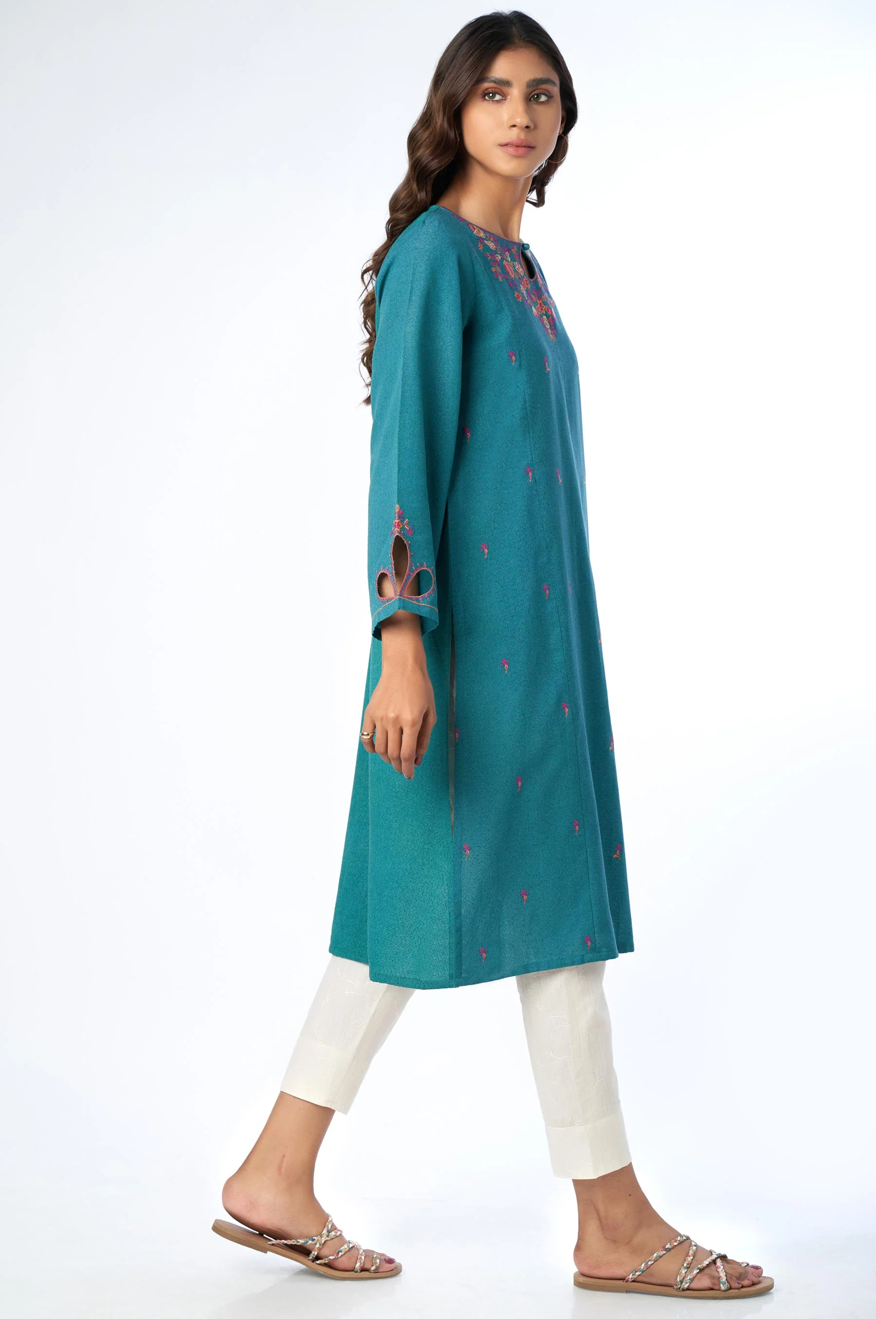 Stitched 1 Piece Embroidered Karandi Shirt - Image 3