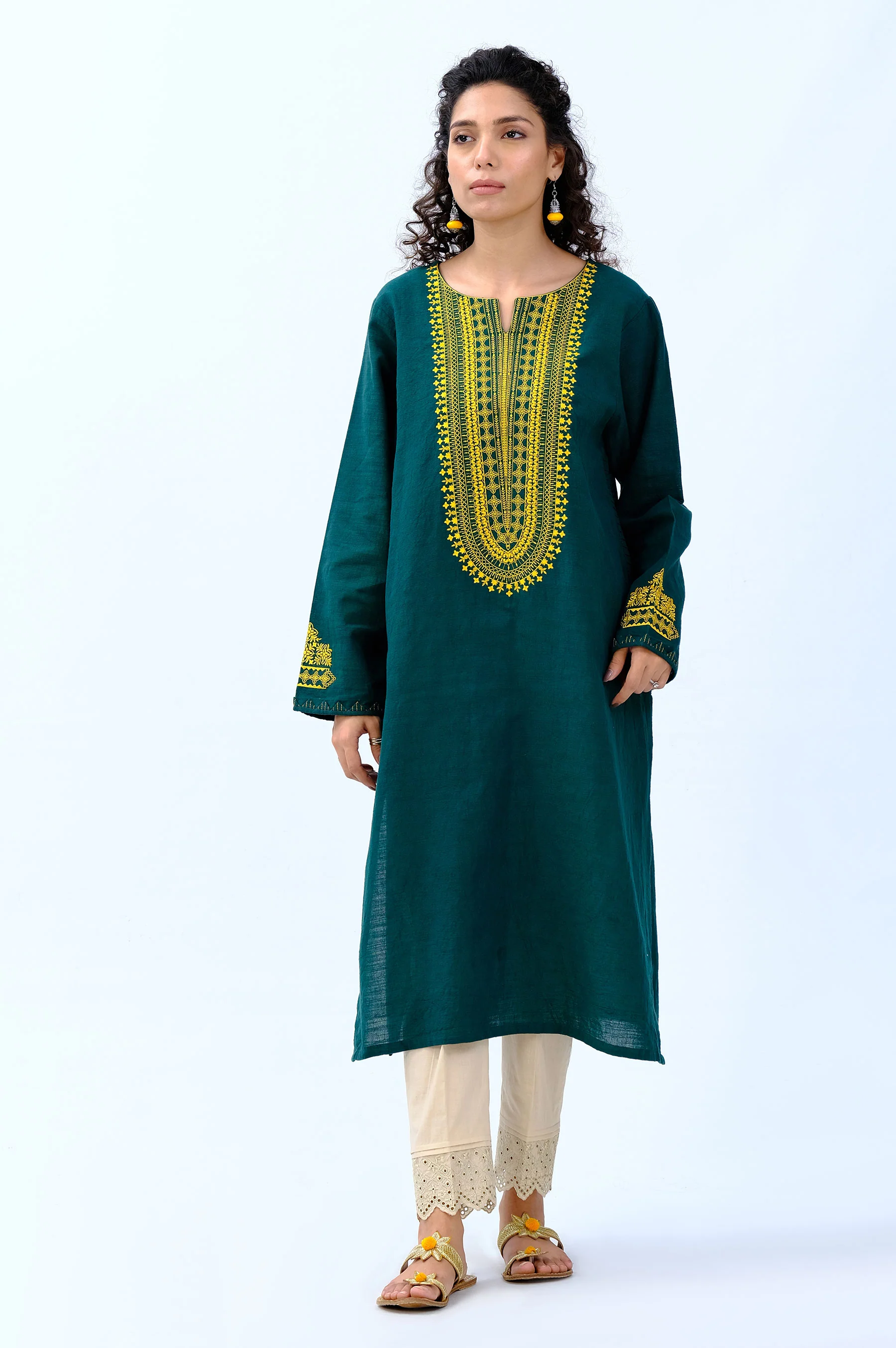 Stitched 1 Piece Embroidered Khaddar Shirt - Image 2