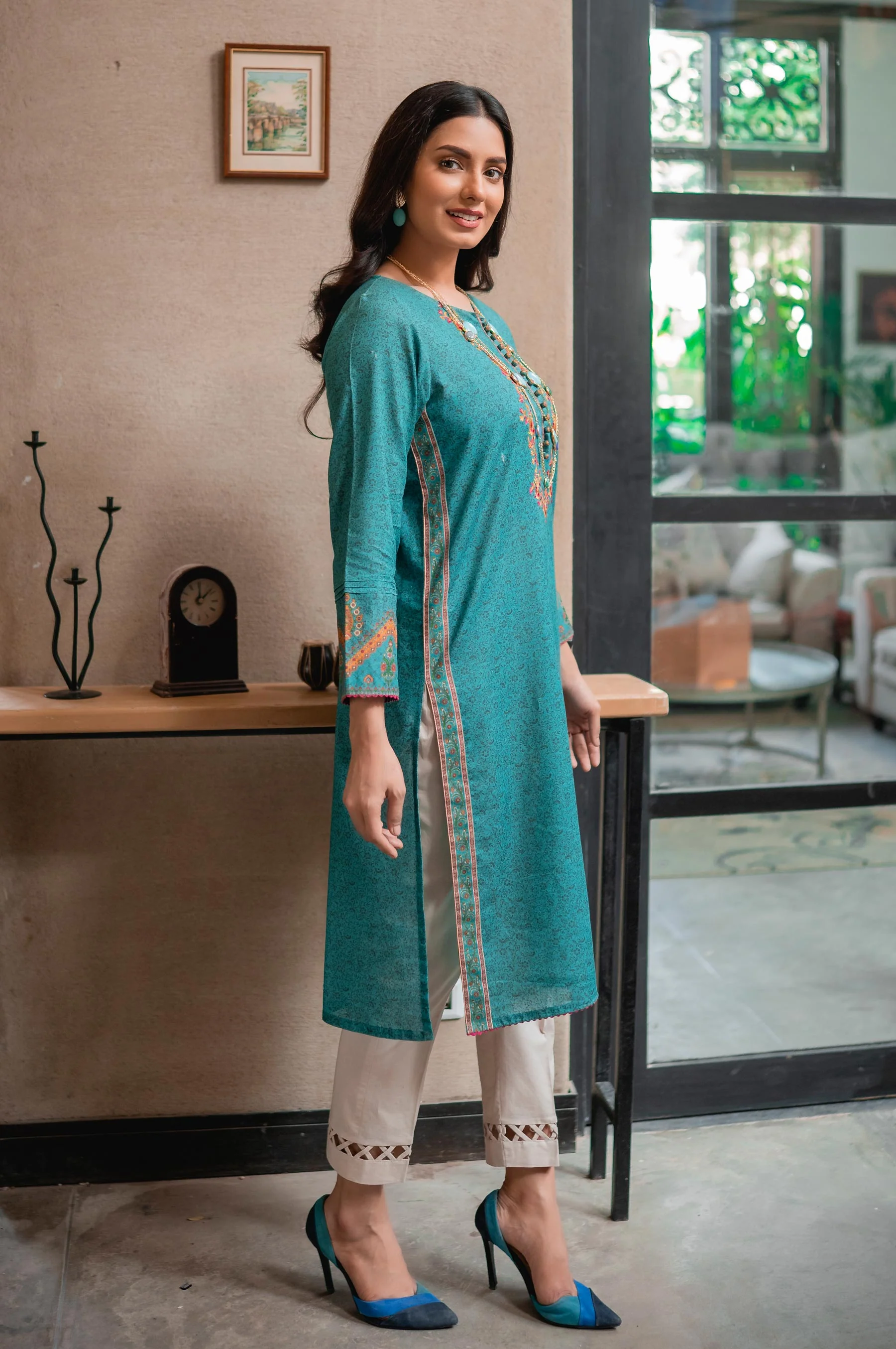 Stitched 1 Piece Embroidered Khaddar Shirt - Image 3