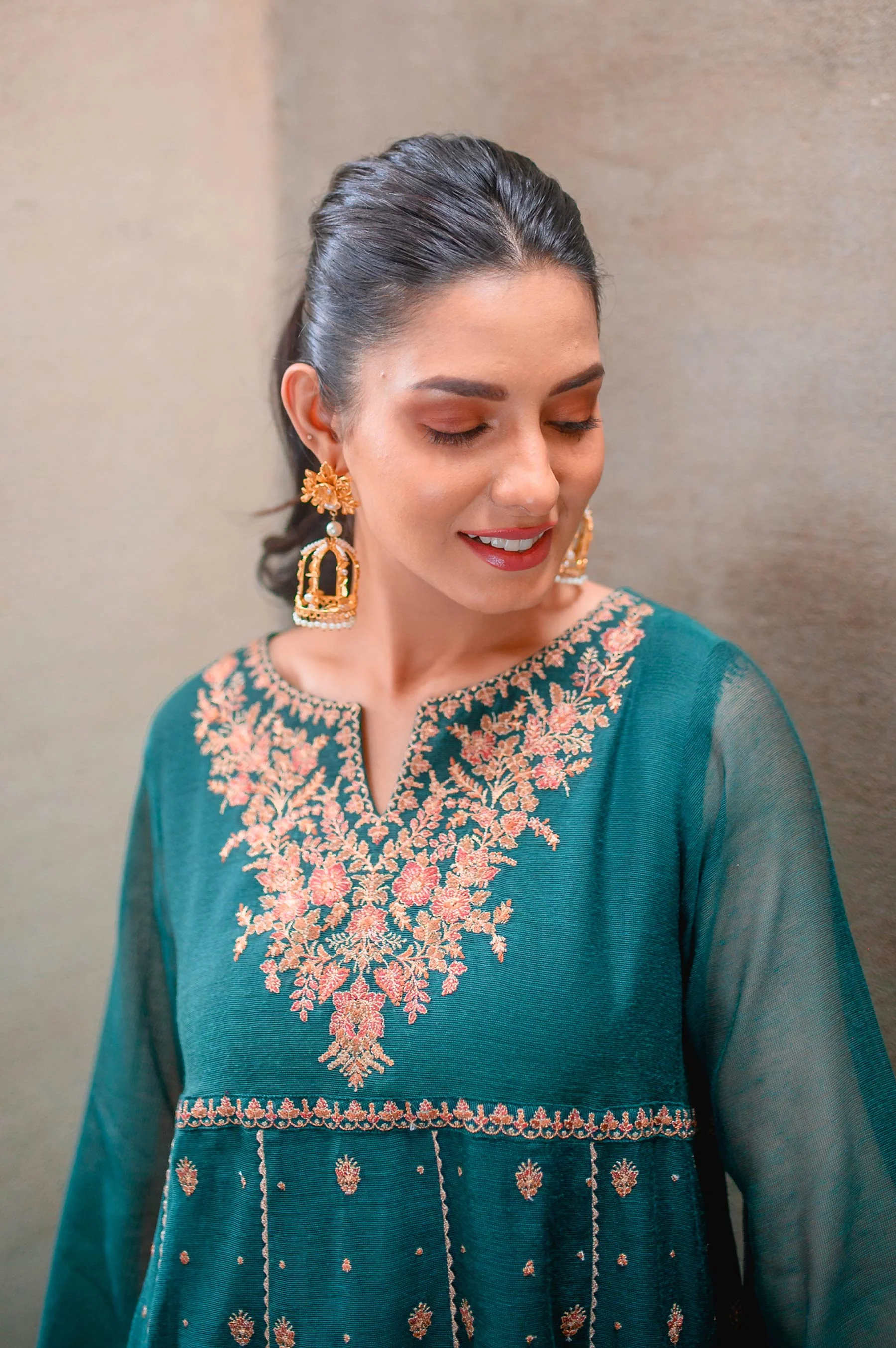 Stitched 1 Piece Khaddi Net Embroidered Shirt - Image 3