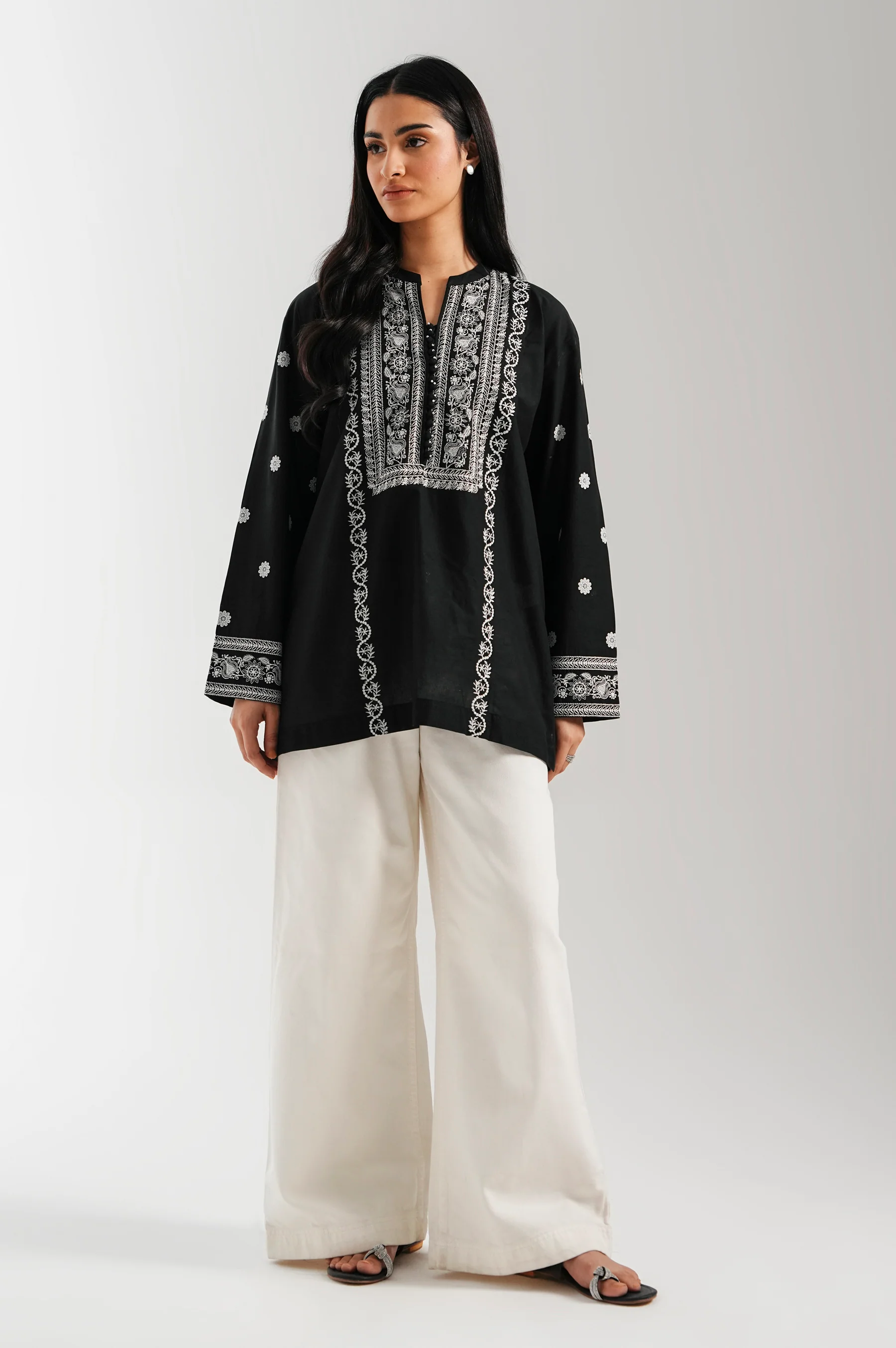 Stitched 1 Piece Embroidered Lawn Chikankari Top