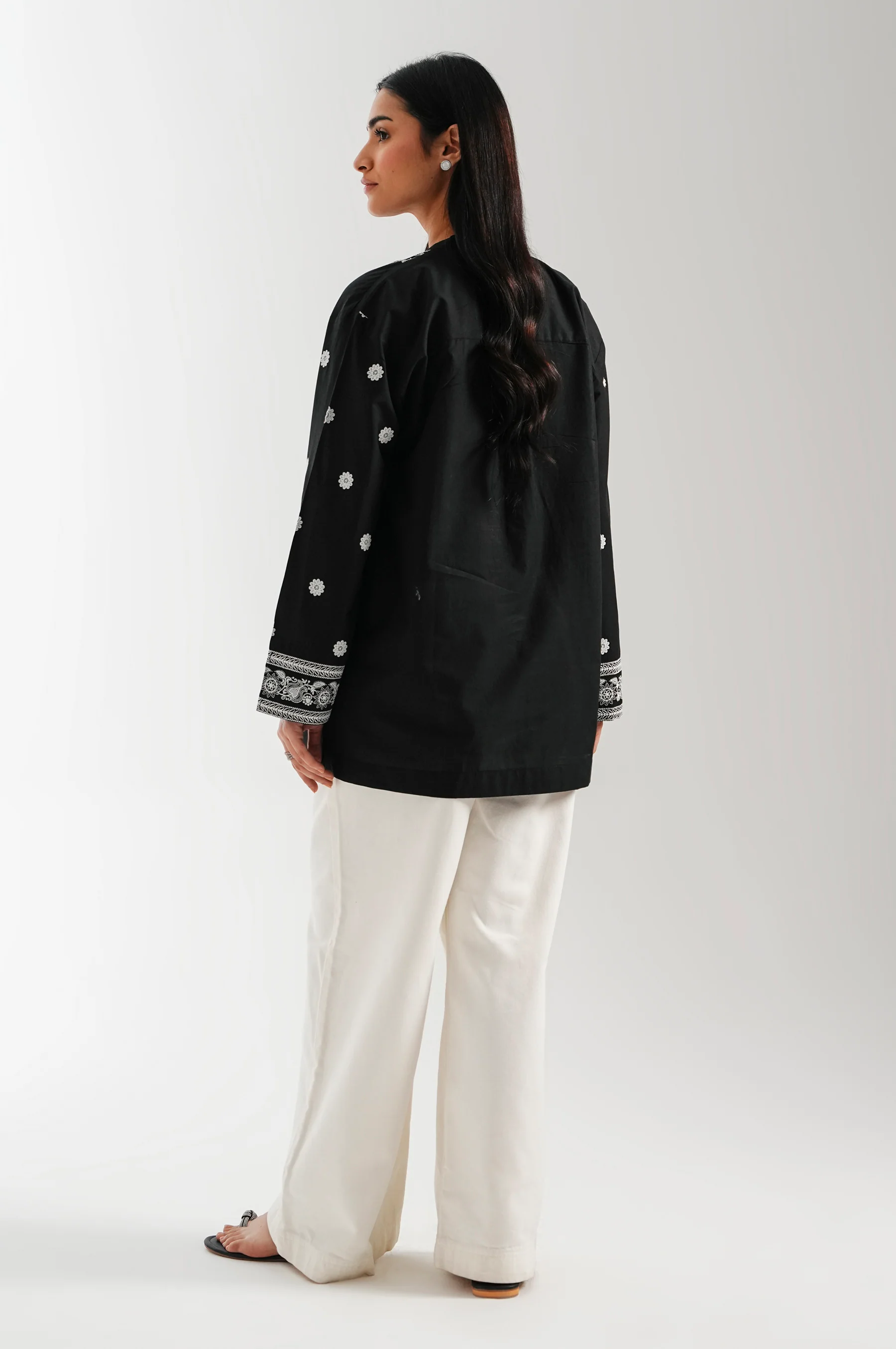 Stitched 1 Piece Embroidered Lawn Chikankari Top - Image 6