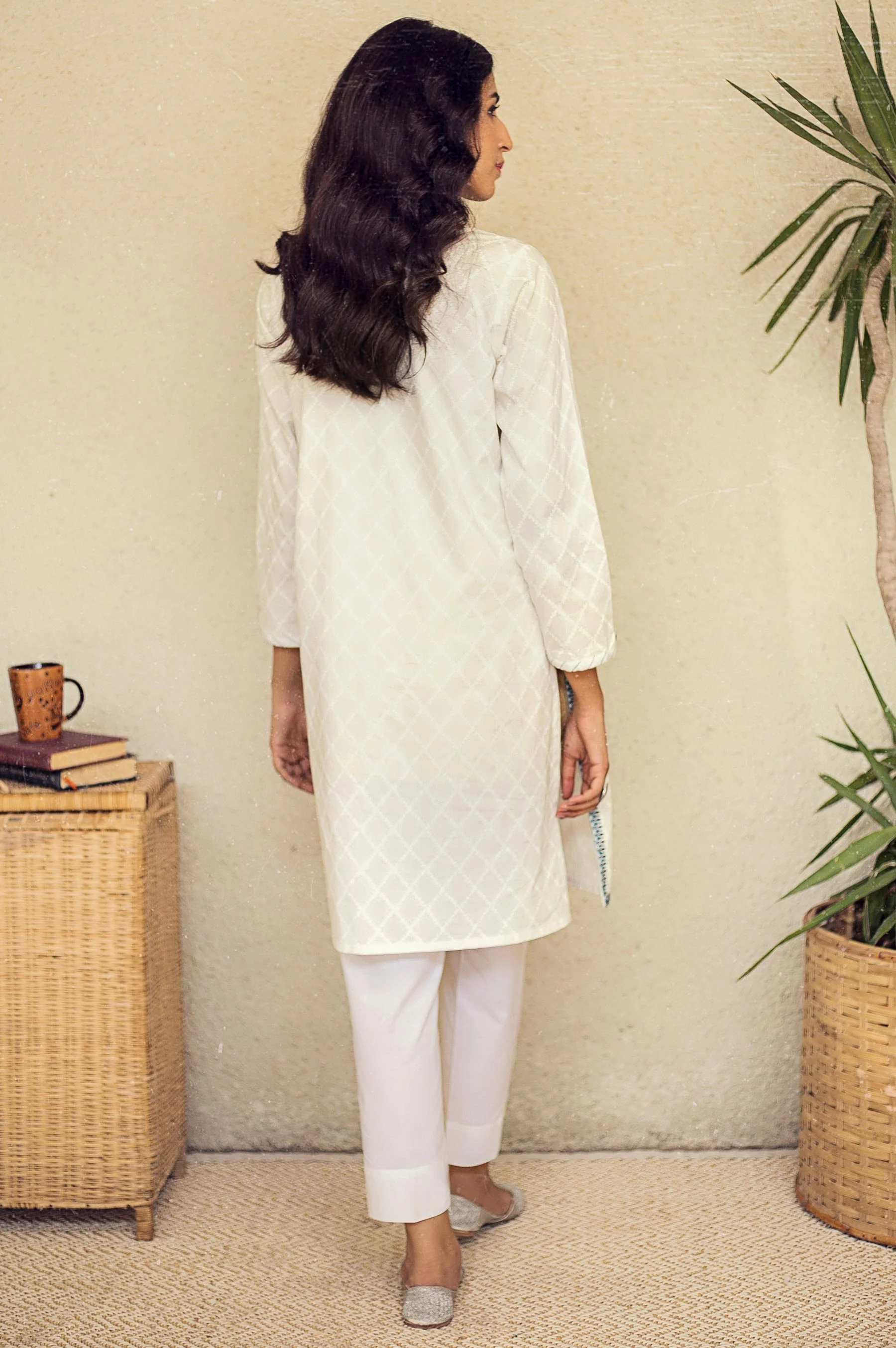 Stitched 1 Piece Embroidered White Paste Shirt - Image 2