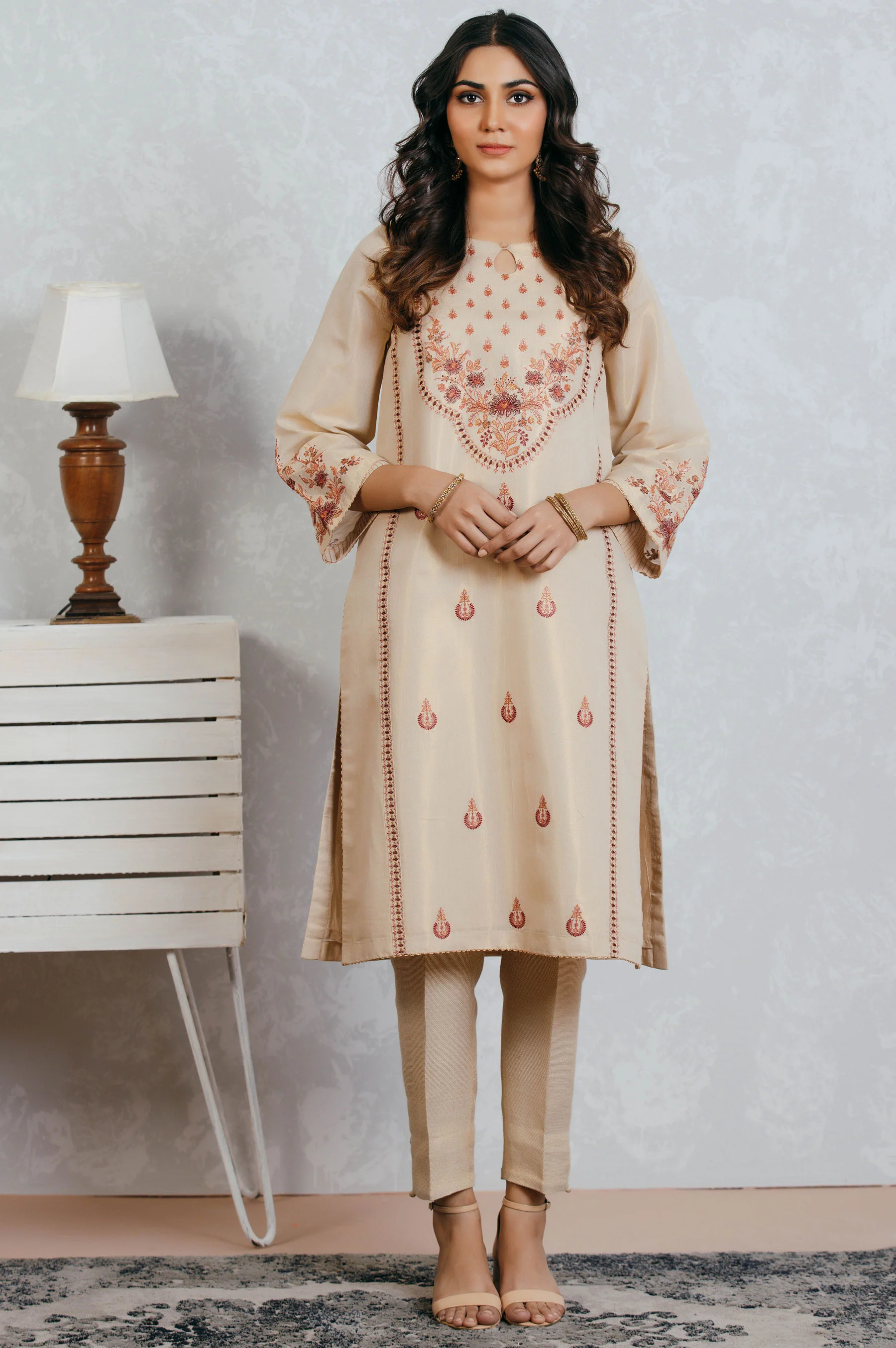 Stitched 1 Piece Mysuri Embroidered Shirt - Image 2
