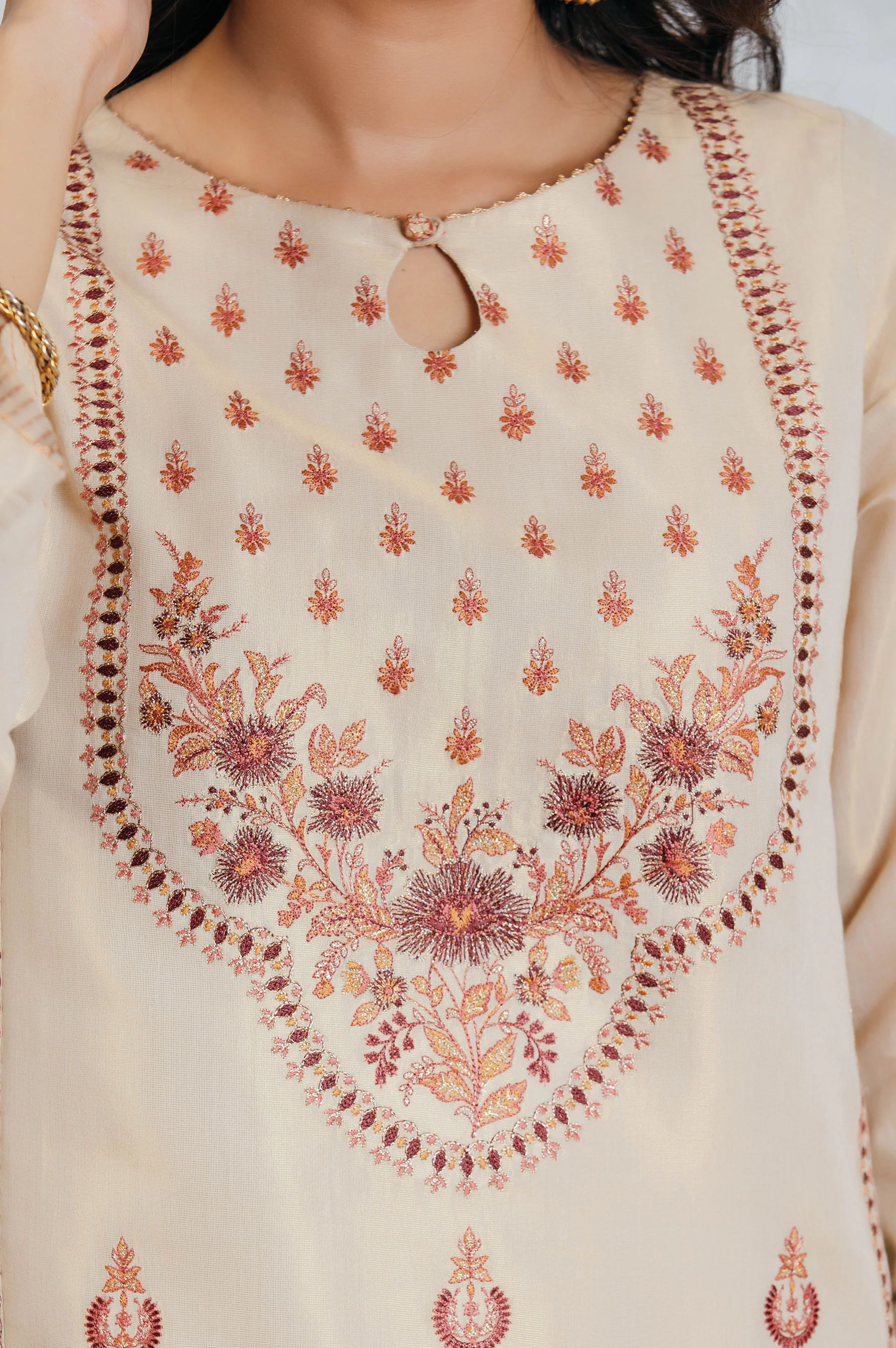 Stitched 1 Piece Mysuri Embroidered Shirt - Image 6