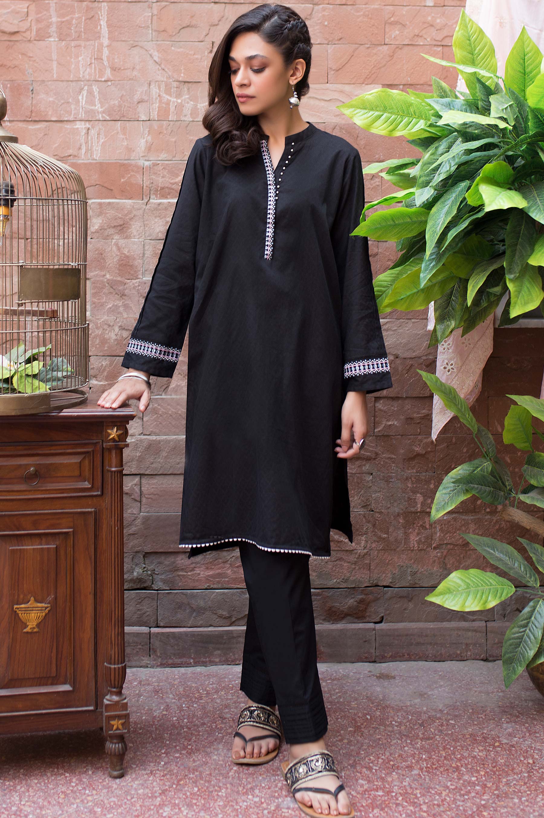 Stitched 1 Piece Self Jacquard Shirt - Image 4