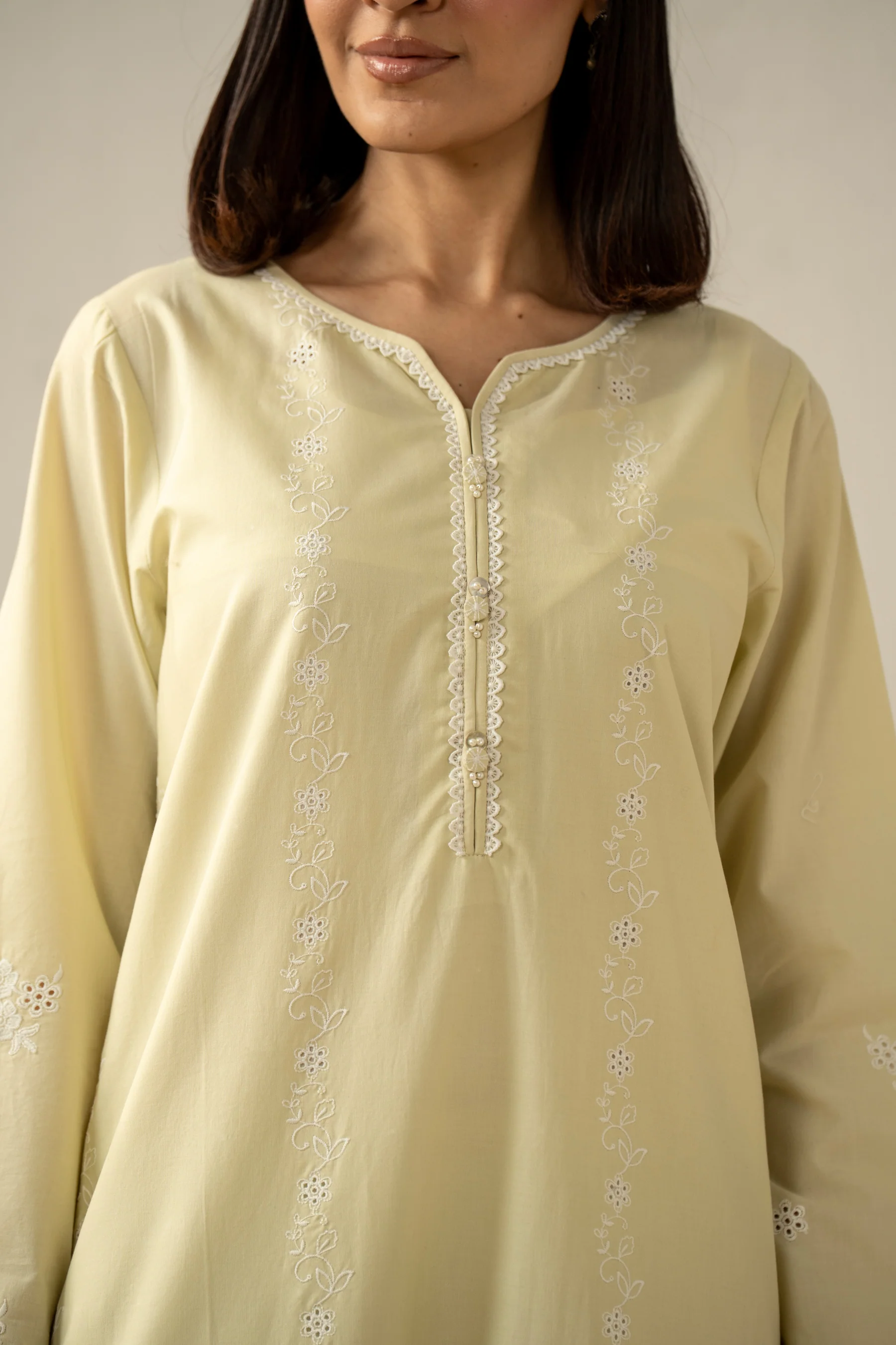 EMBROIDERED CHIKANKARI LAWN STITCHED 1 PIECE SHIRT (FACTORY E-OUTLET) - Image 2