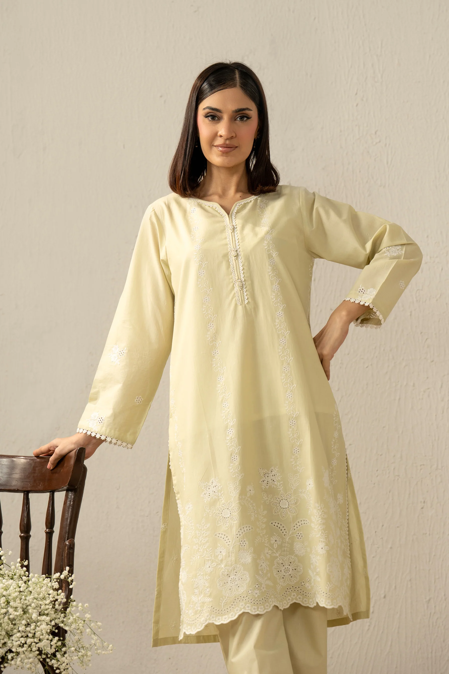 EMBROIDERED CHIKANKARI LAWN STITCHED 1 PIECE SHIRT (FACTORY E-OUTLET) - Image 5