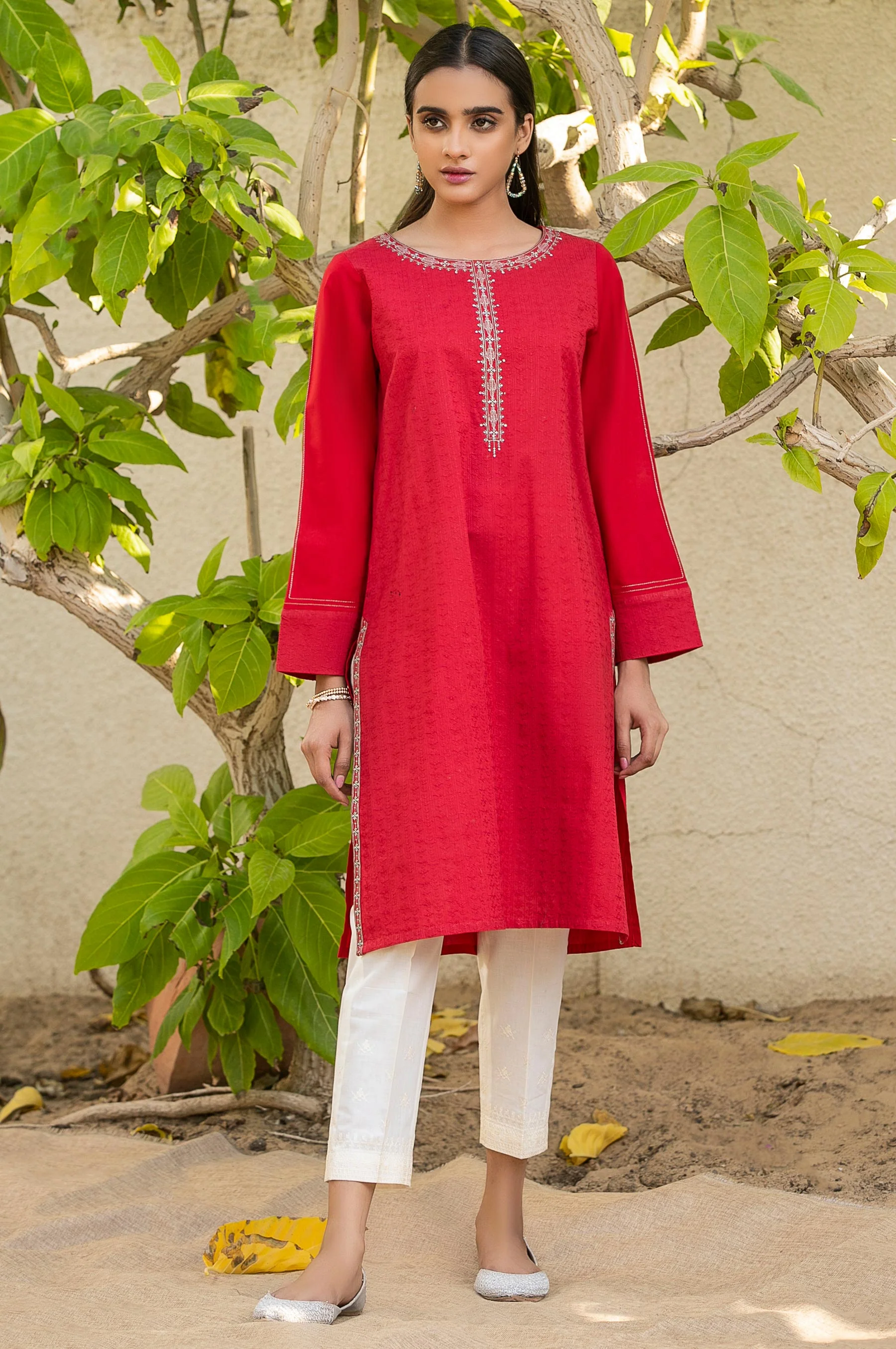 Stitched 1 Piece Embroidered Shirt - Image 3