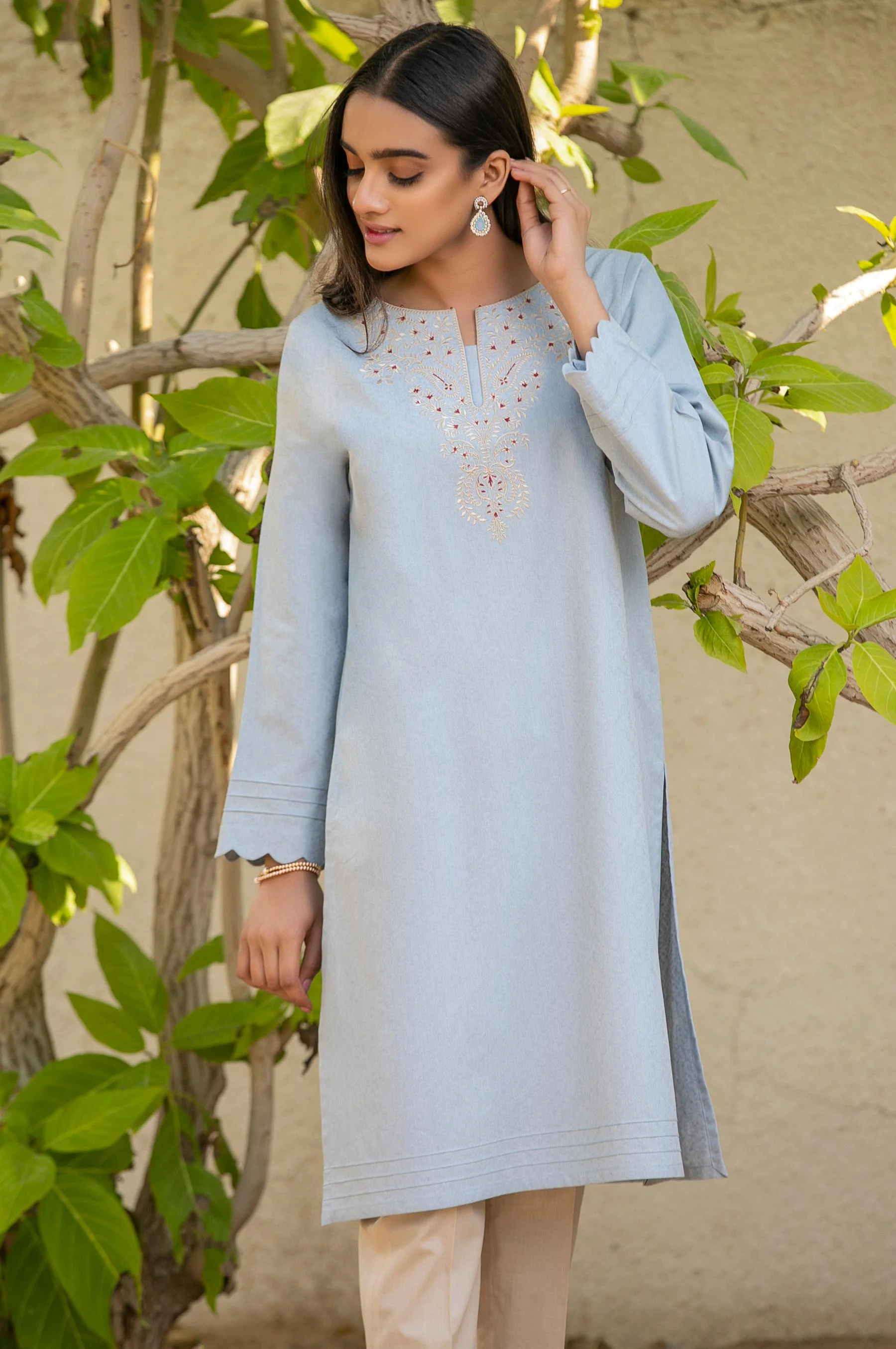 Stitched 1 Piece Embroidered Shirt - Image 3