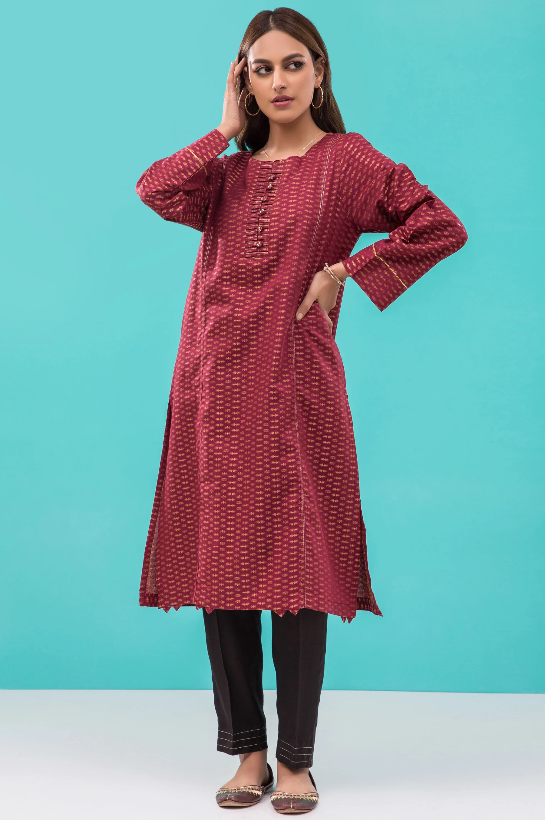 Stitched 1 Piece Embellished Shirt - Image 3