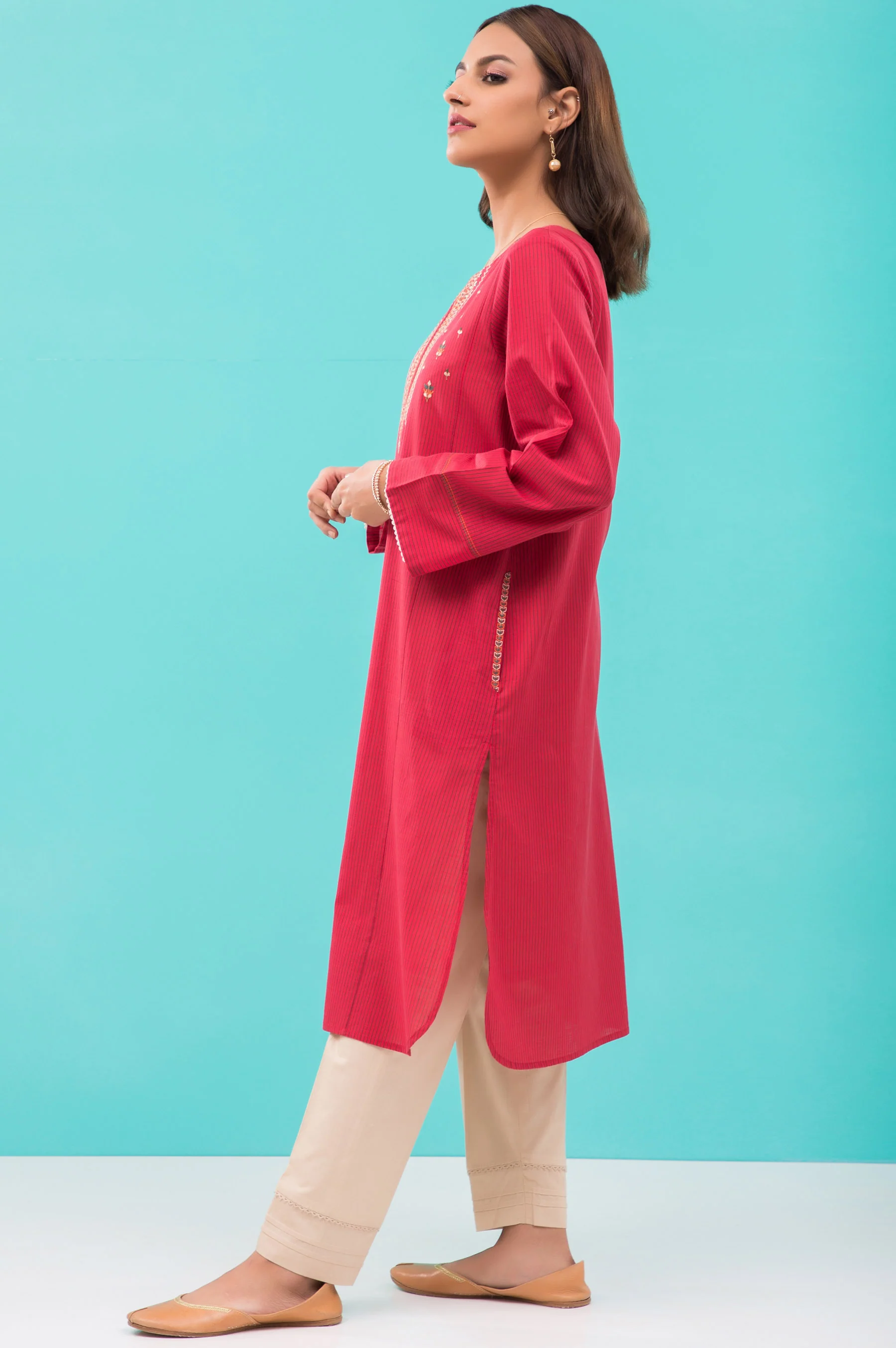 Stitched 1 Piece Embroidered Shirt - Image 3