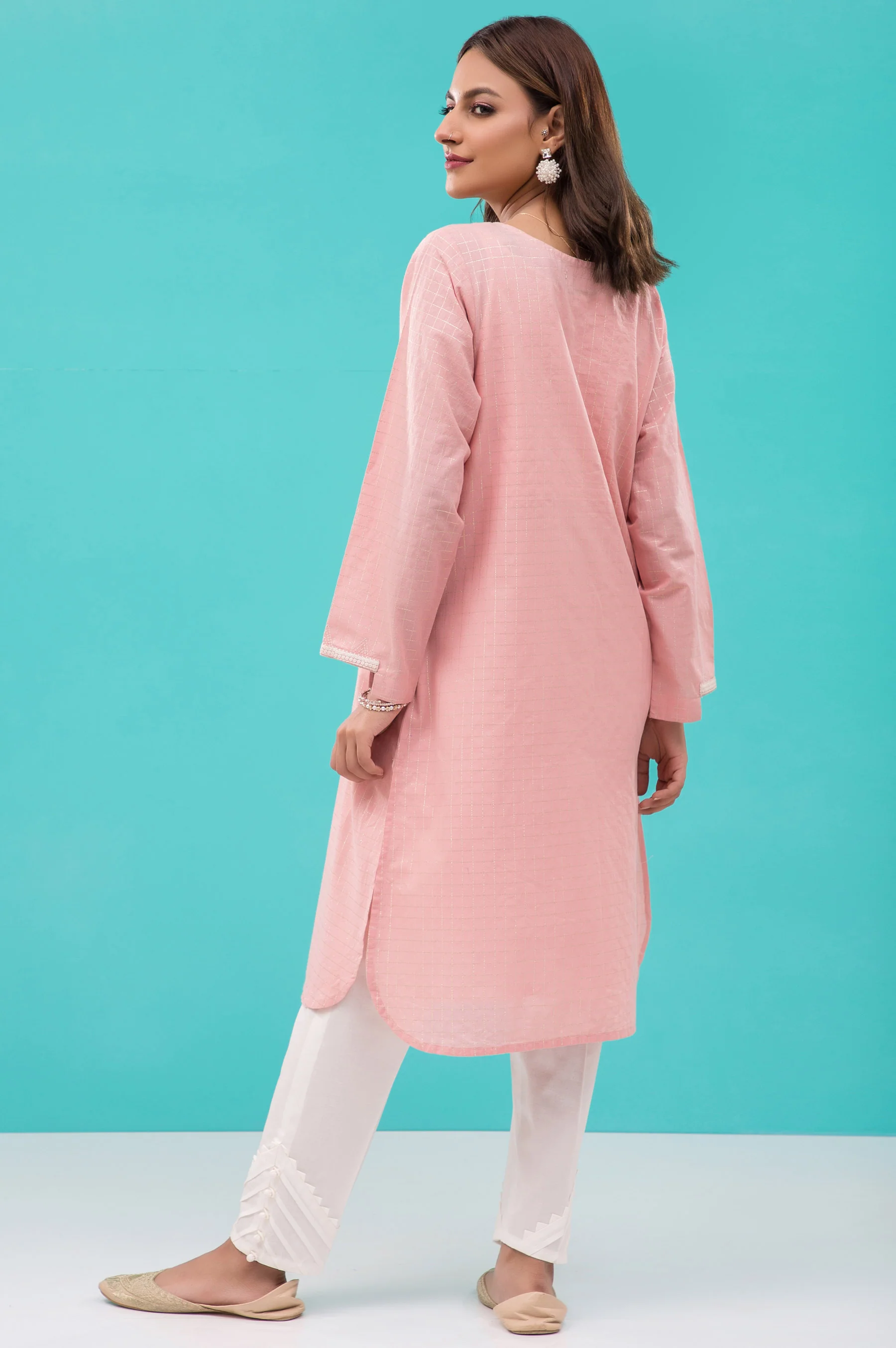 Stitched 1 Piece Embroidered Zari Lawn Shirt - Image 2