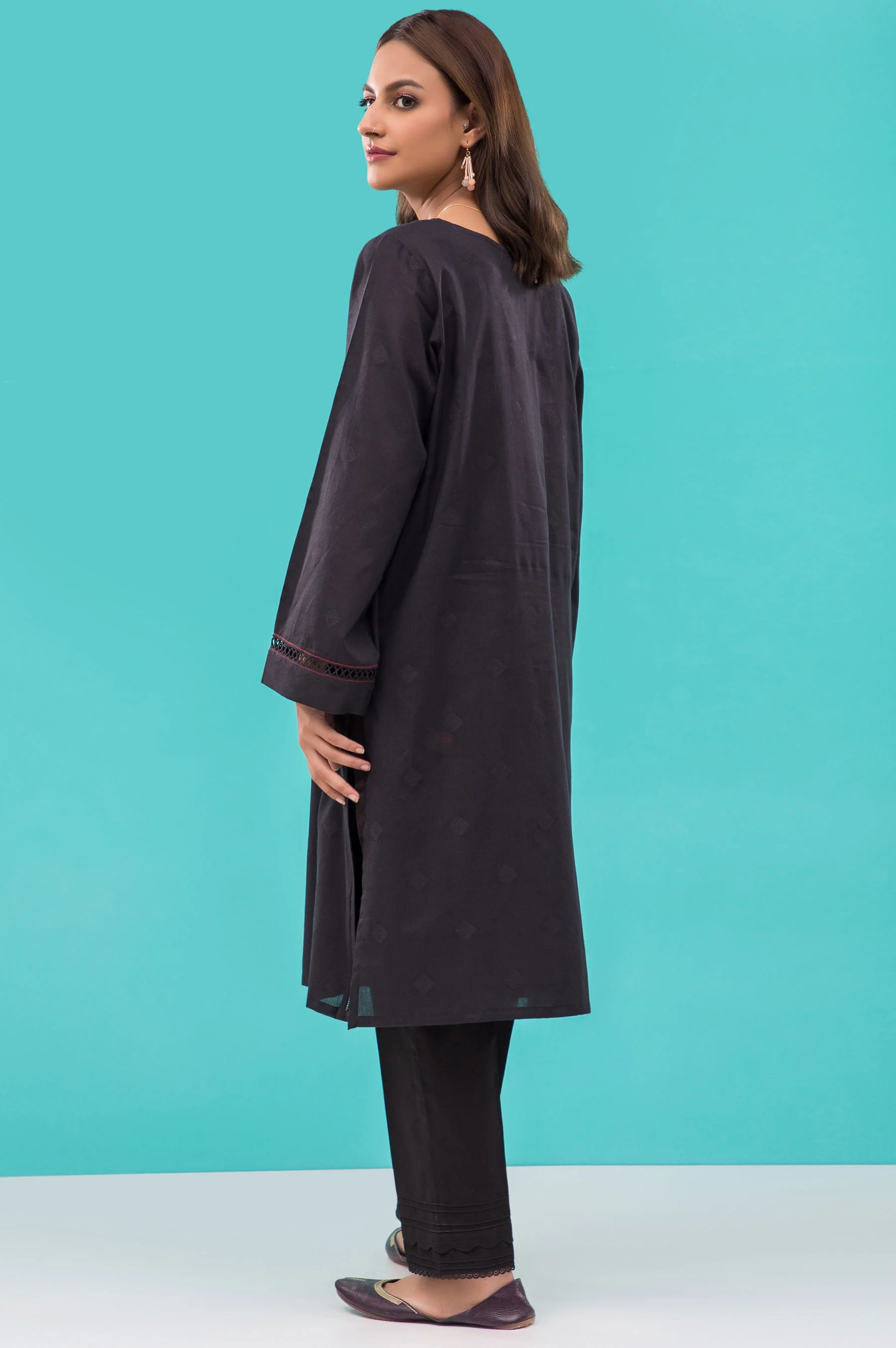 Stitched 1 Piece Embroidered Jacquard Shirt - Image 2