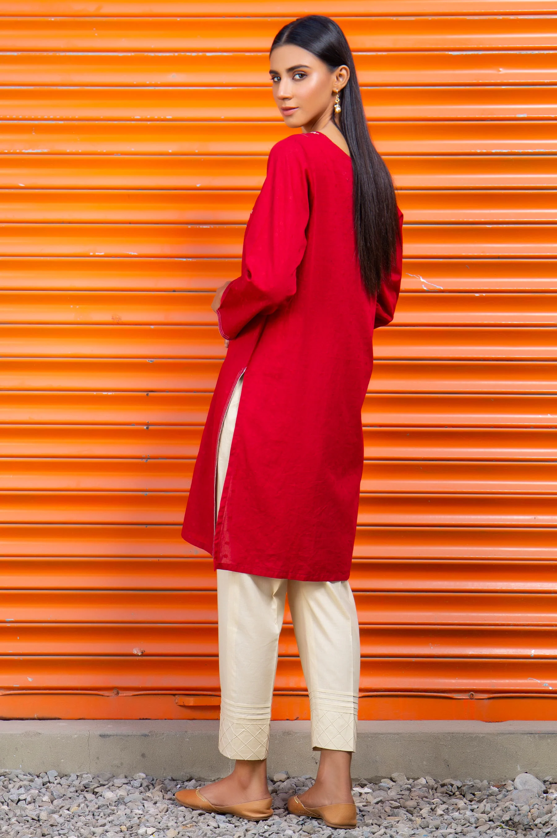 Stitched 1 Piece Embroidered Jacquard Shirt - Image 2