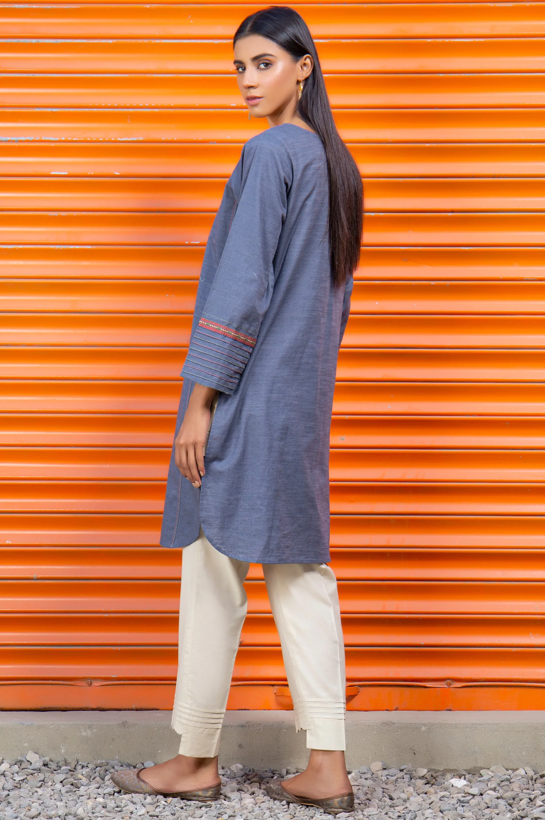 Stitched 1 Piece Embroidered Khaddar Shirt - Image 2