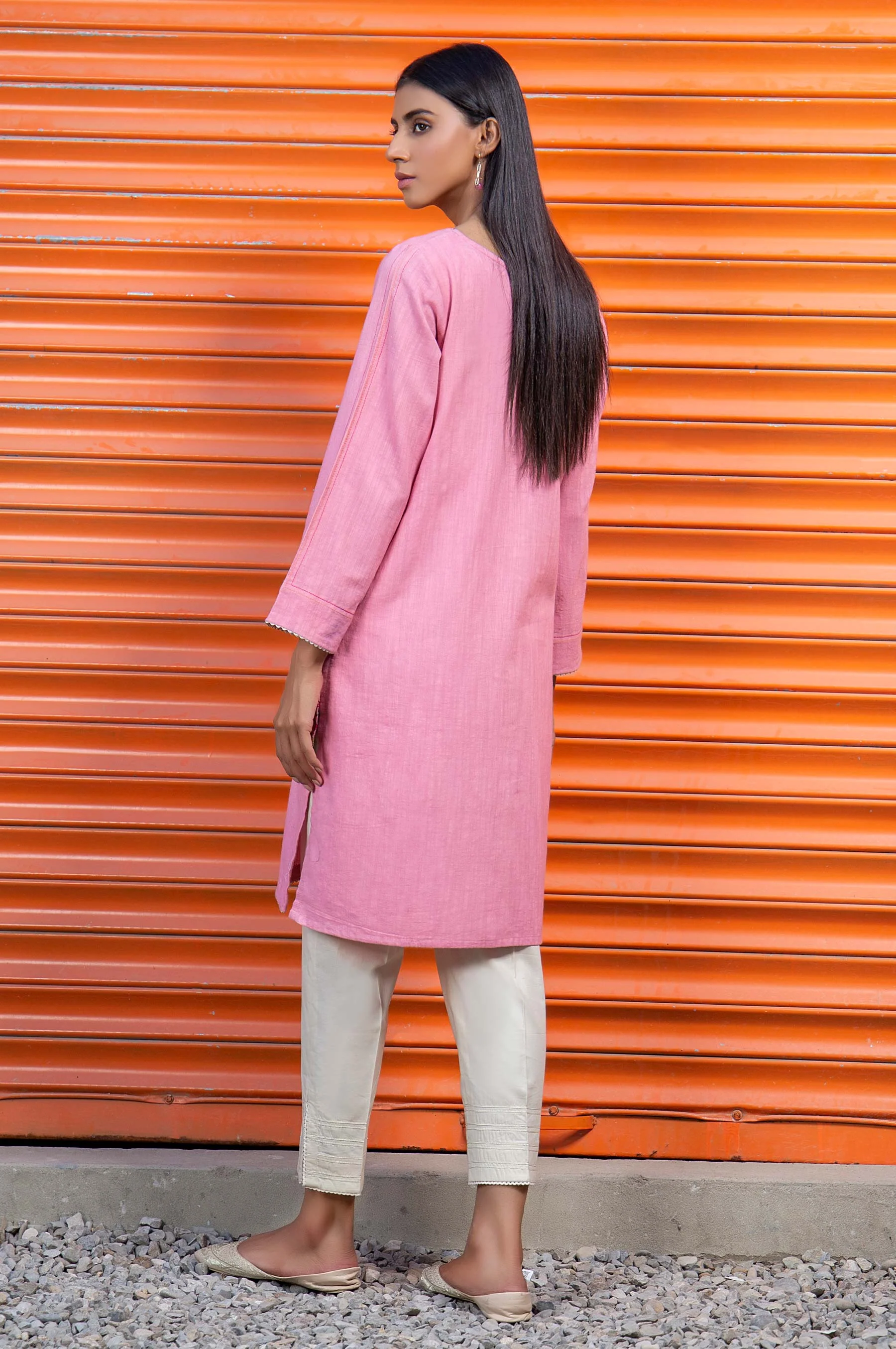 Stitched 1 Piece Embroidered Khaddar Shirt - Image 2
